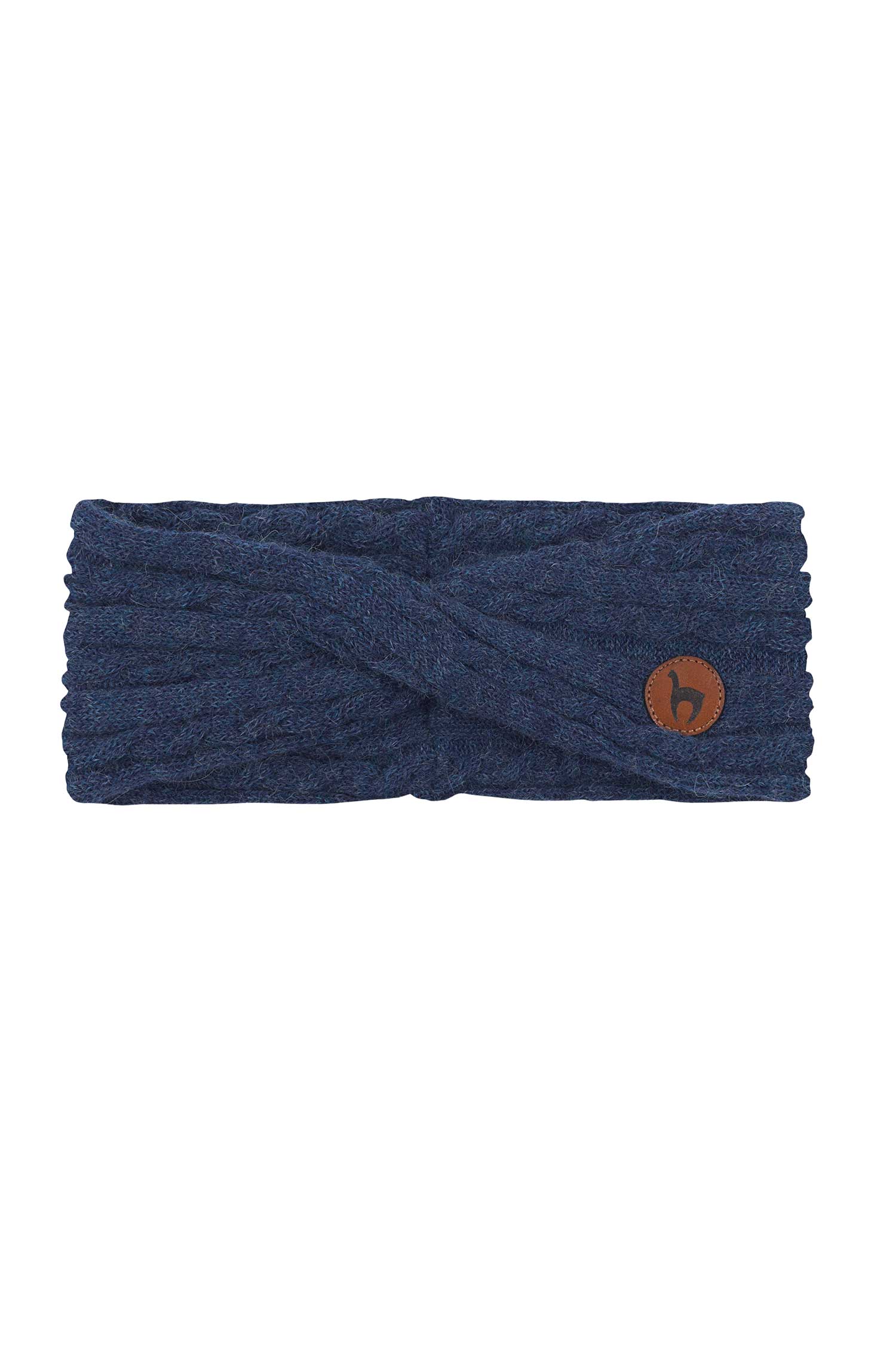 Alpaka Stirnband SUAVE Twist-blau