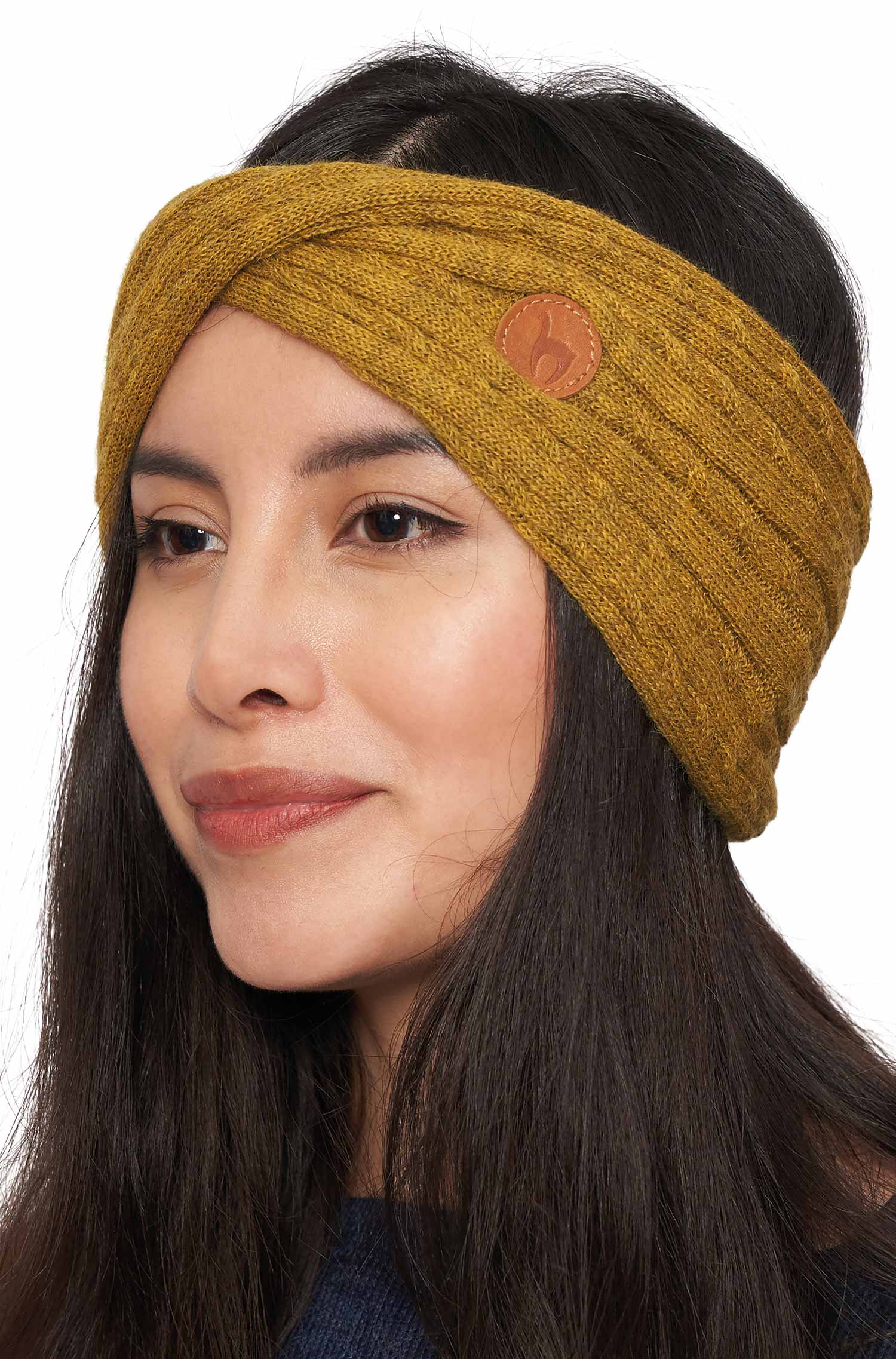 Alpaka Stirnband SUAVE Twist-gelb