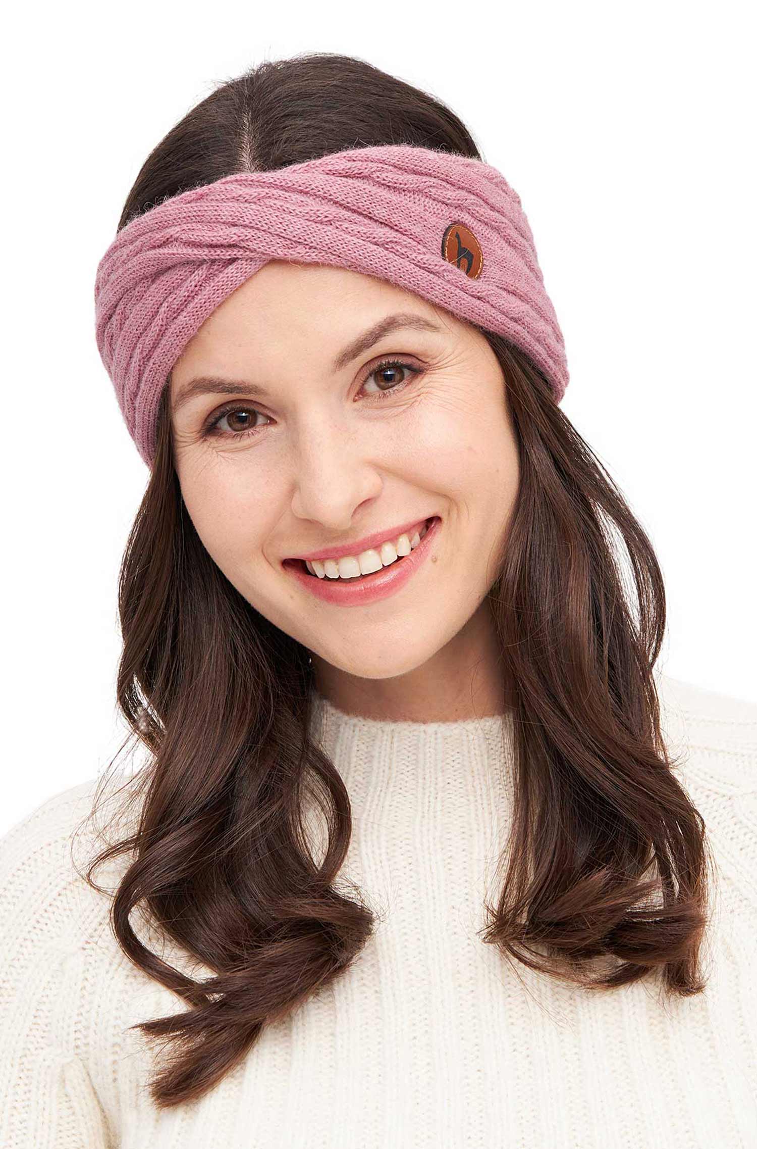 Alpaka Stirnband SUAVE Twist-rosa