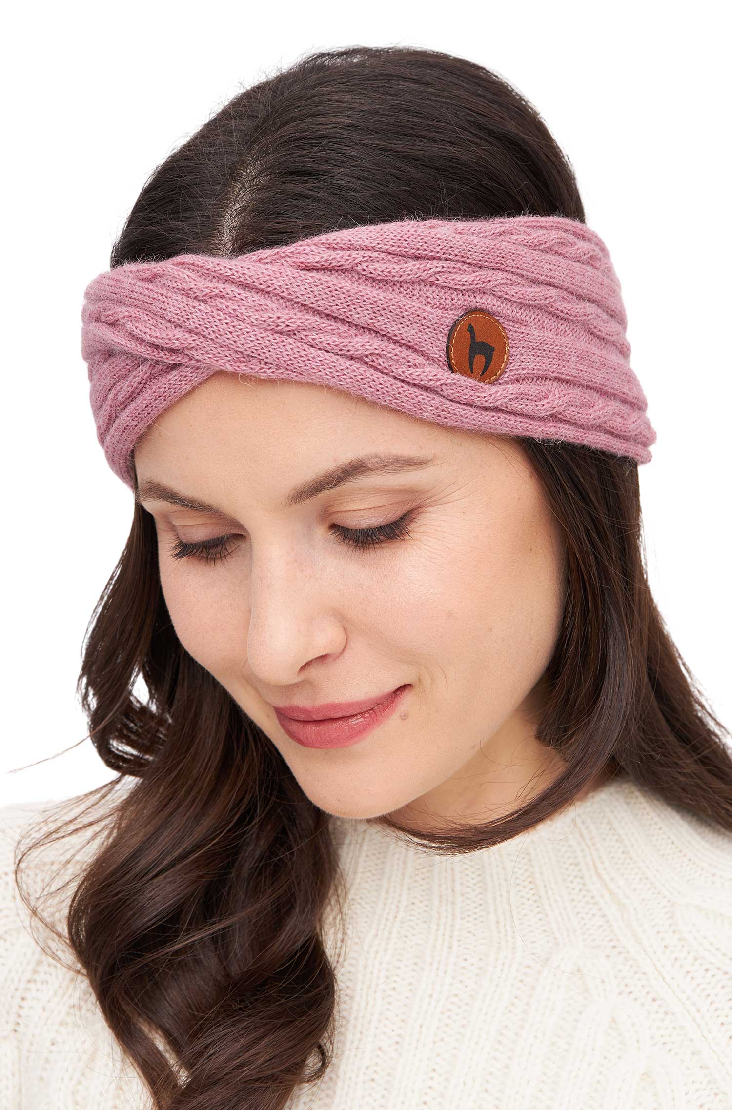 Alpaka Stirnband SUAVE Twist-rosa