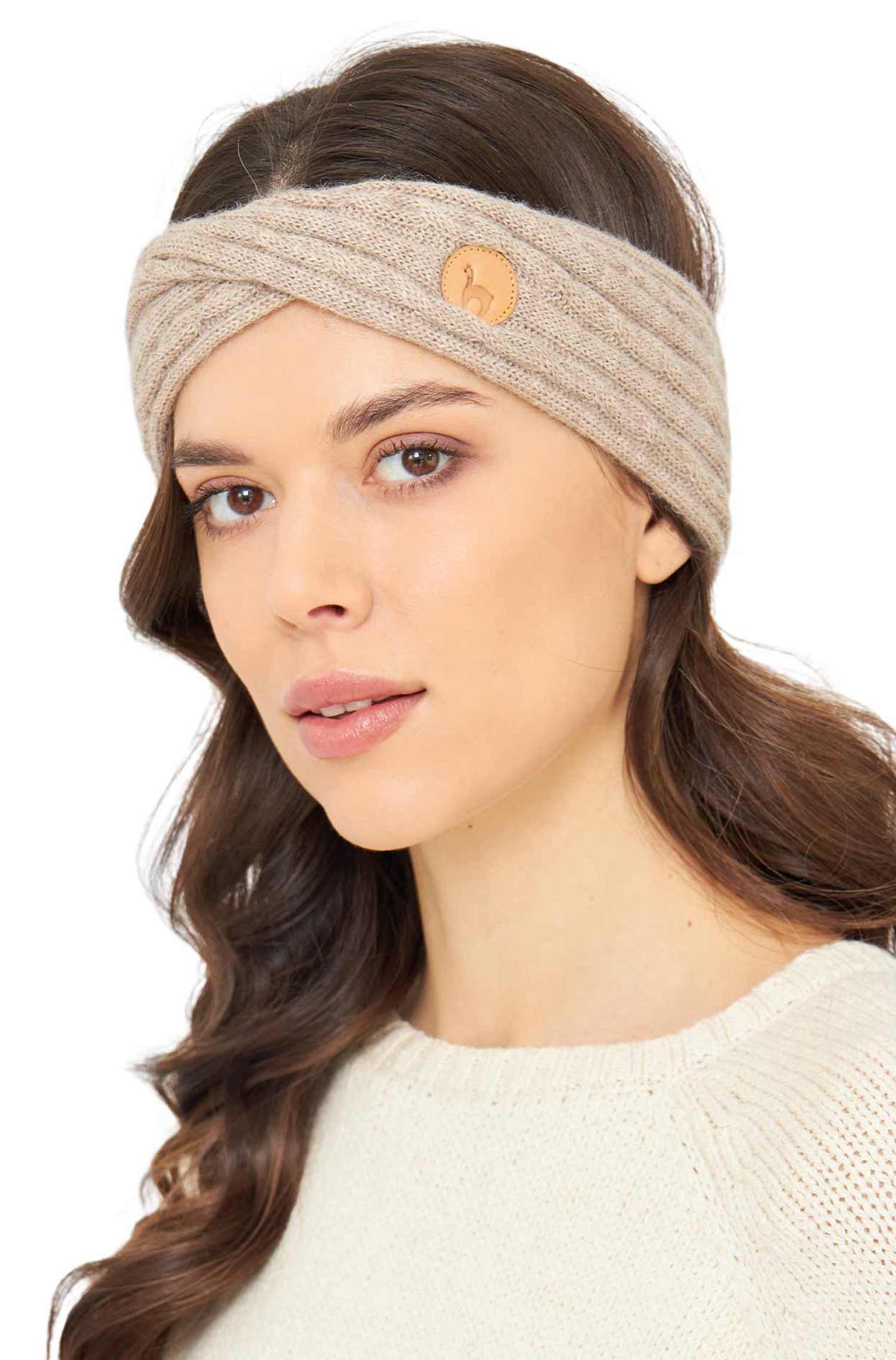 Alpaka Stirnband SUAVE Twist-sand