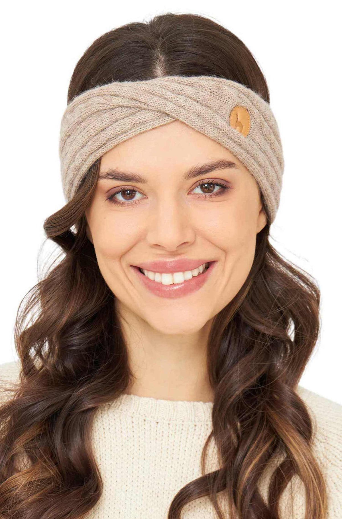 Alpaka Stirnband SUAVE Twist-sand