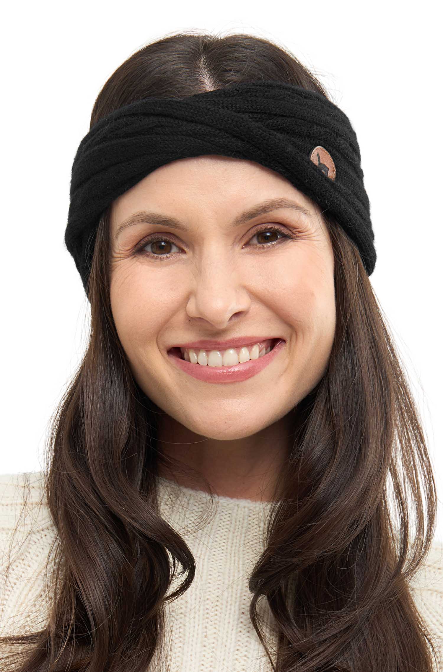 Alpaka Stirnband SUAVE Twist-schwarz