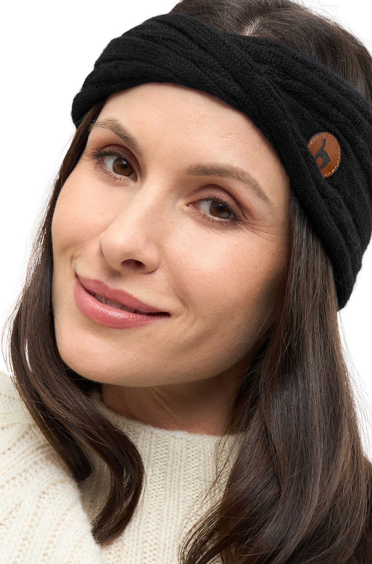 Alpaka Stirnband SUAVE Twist-schwarz