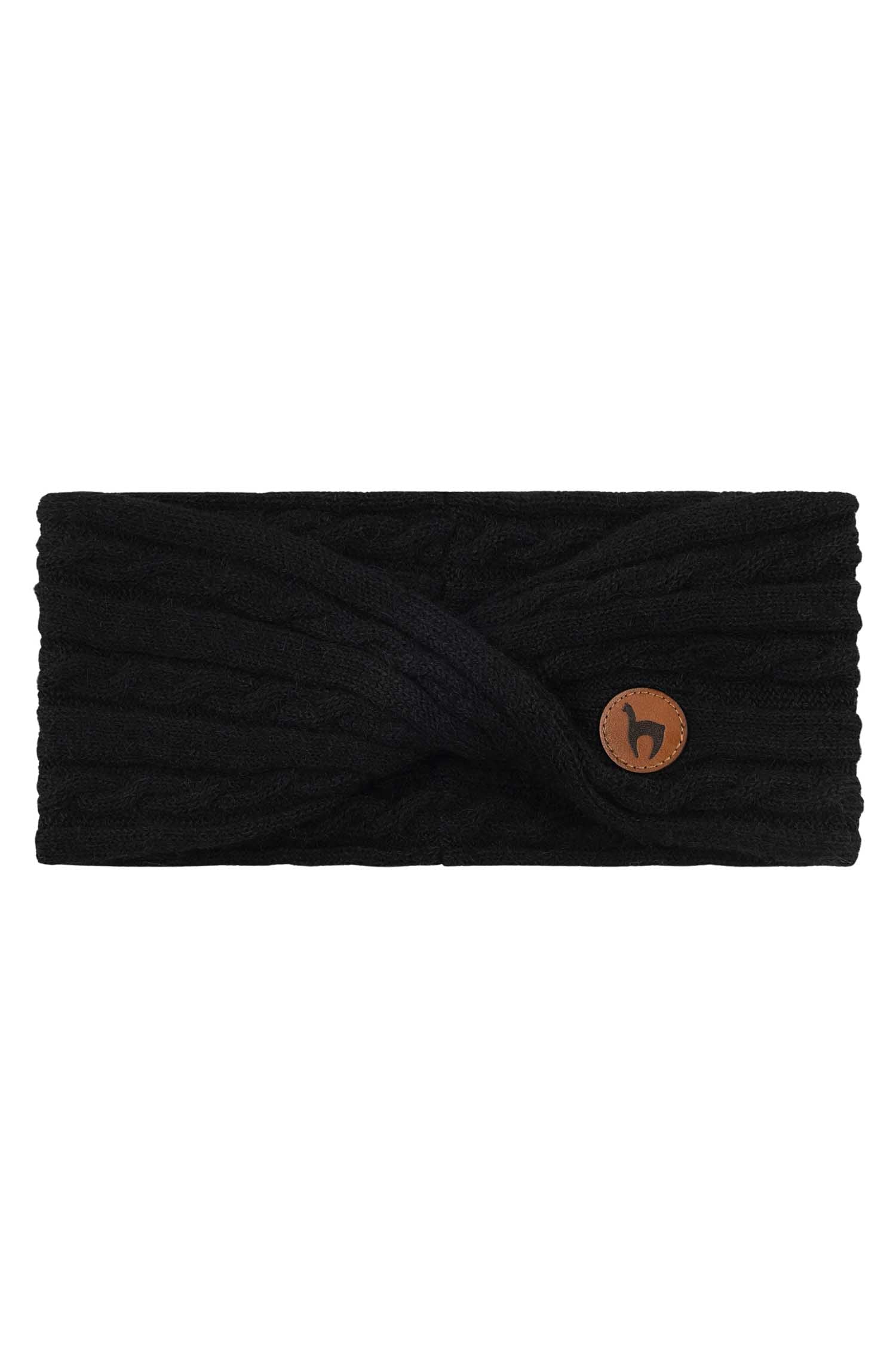 Alpaka Stirnband SUAVE Twist-schwarz