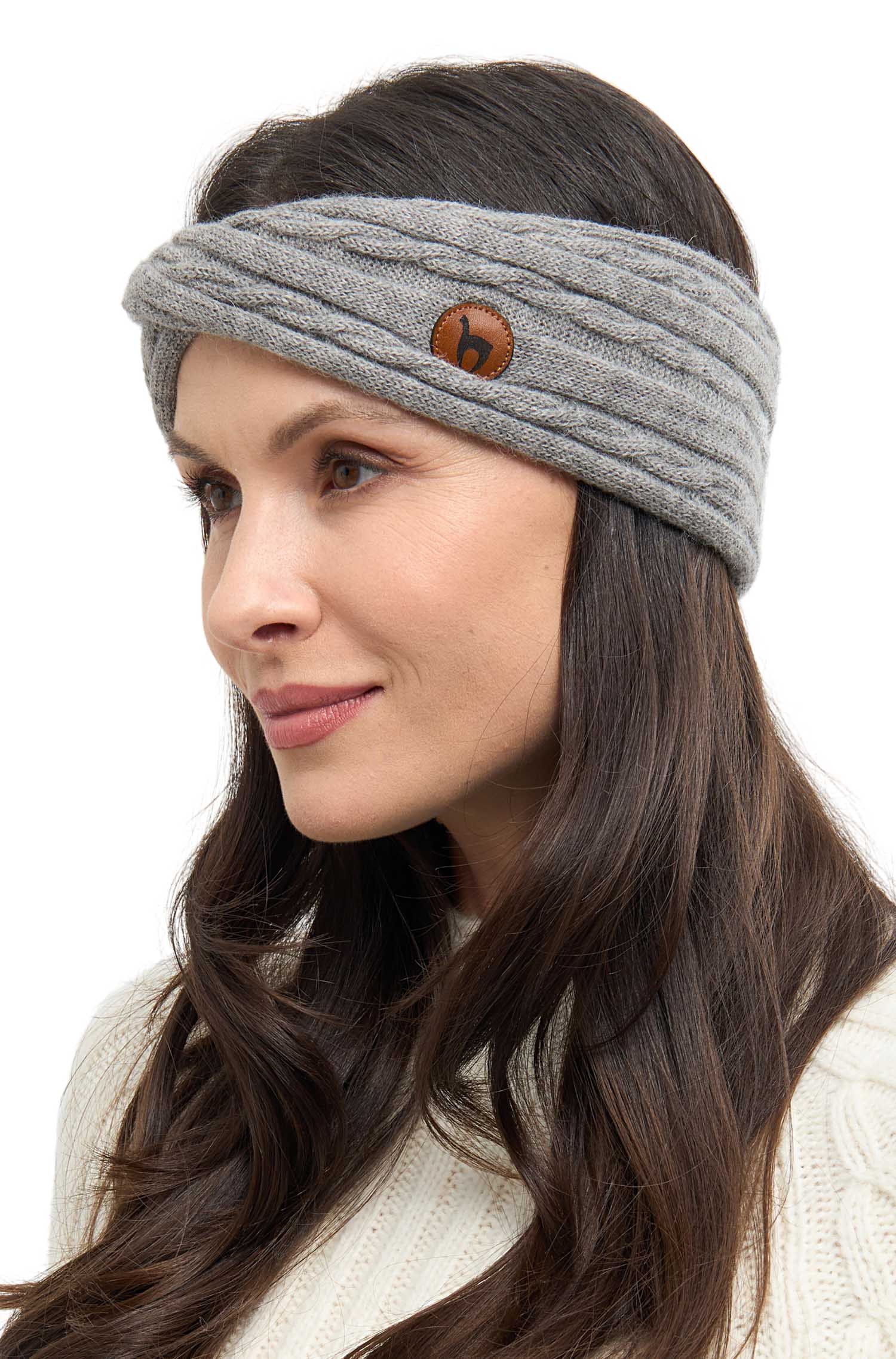 Alpaka Stirnband SUAVE Twist-silber