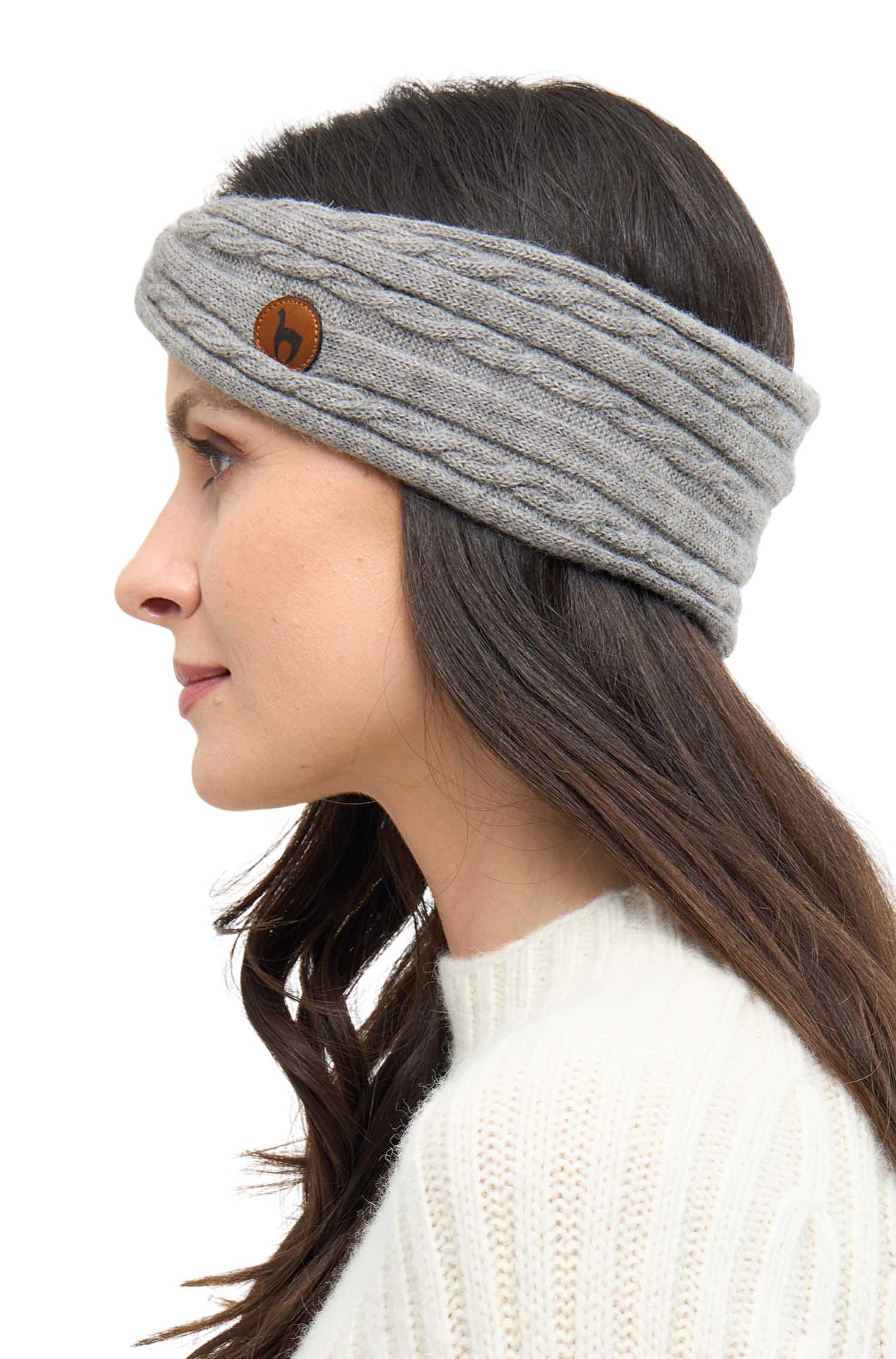 Alpaka Stirnband SUAVE Twist-silber