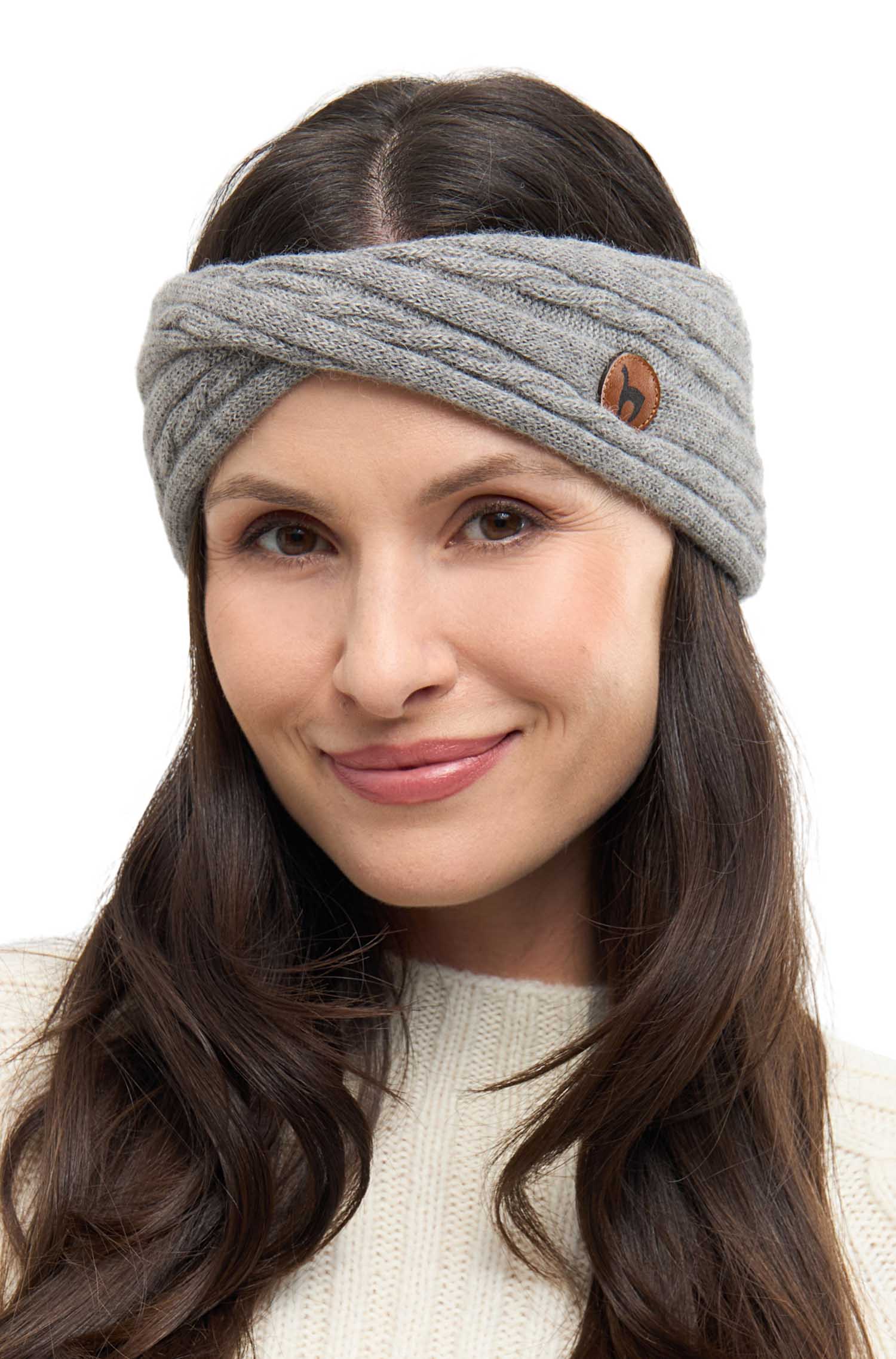 Alpaka Stirnband SUAVE Twist-silber