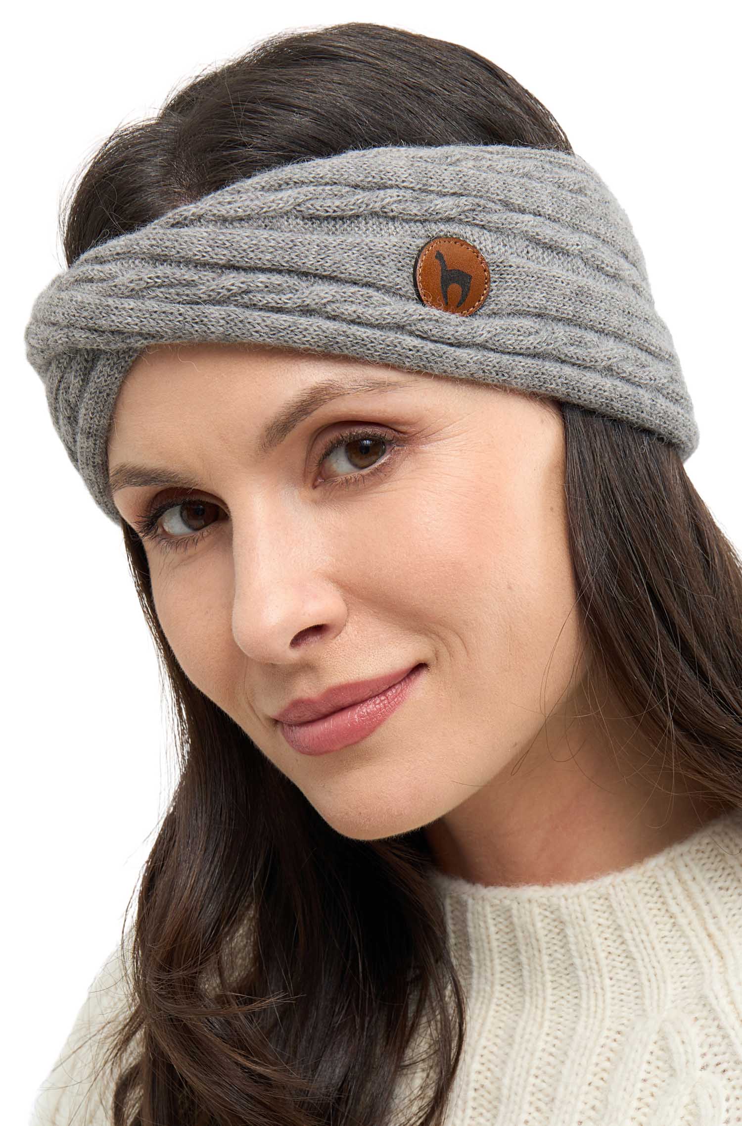 Alpaka Stirnband SUAVE Twist-silber