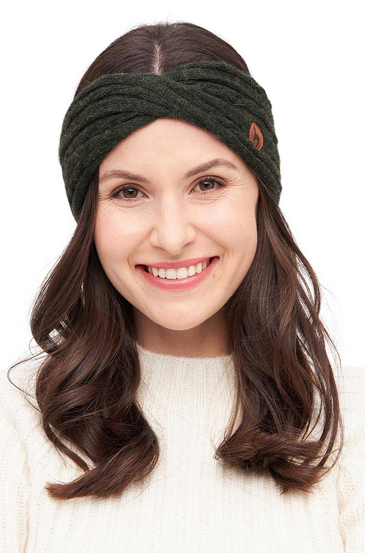 Alpaka Stirnband SUAVE Twist-tannengrün