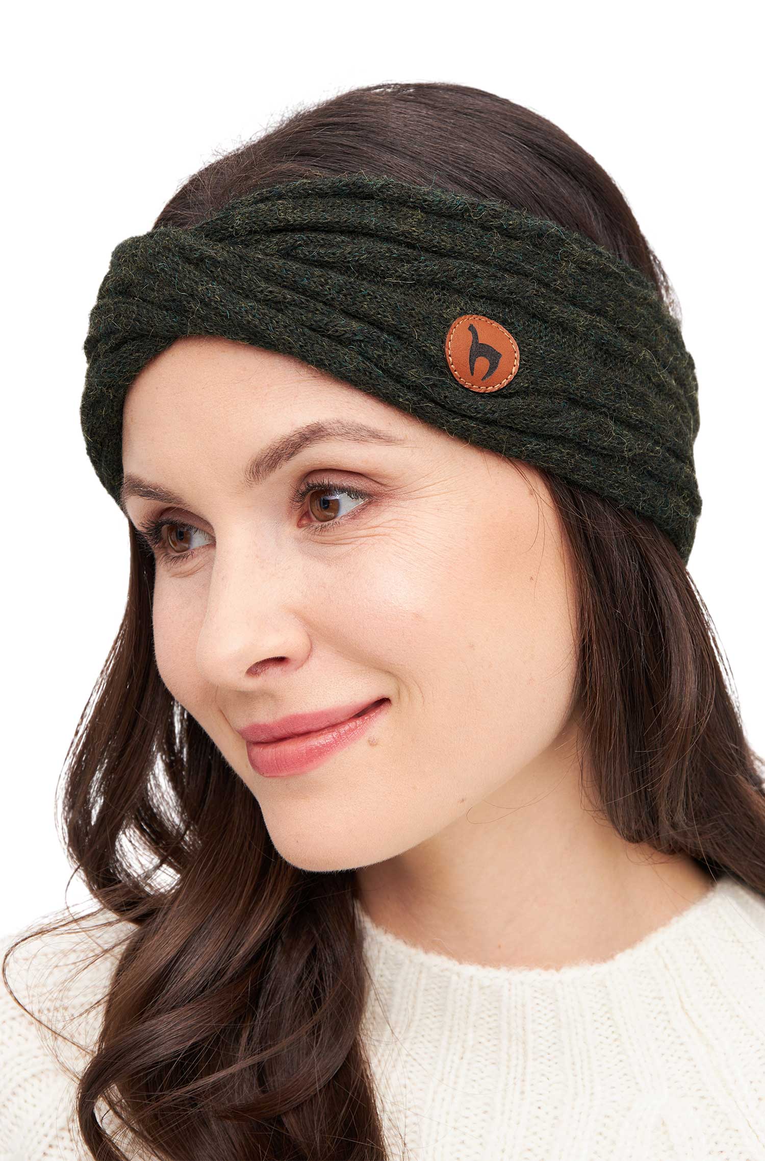 Alpaka Stirnband SUAVE Twist-tannengrün