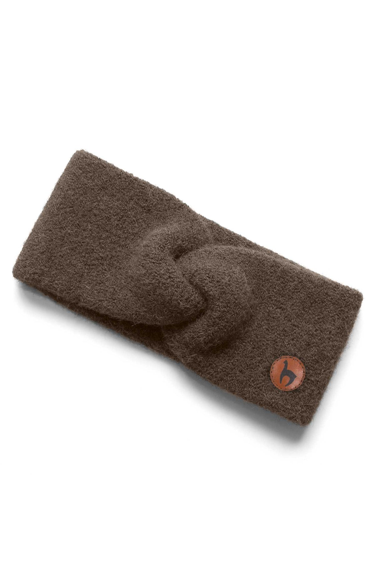 Alpaka Stirnband LOLA mit Twist-kakao