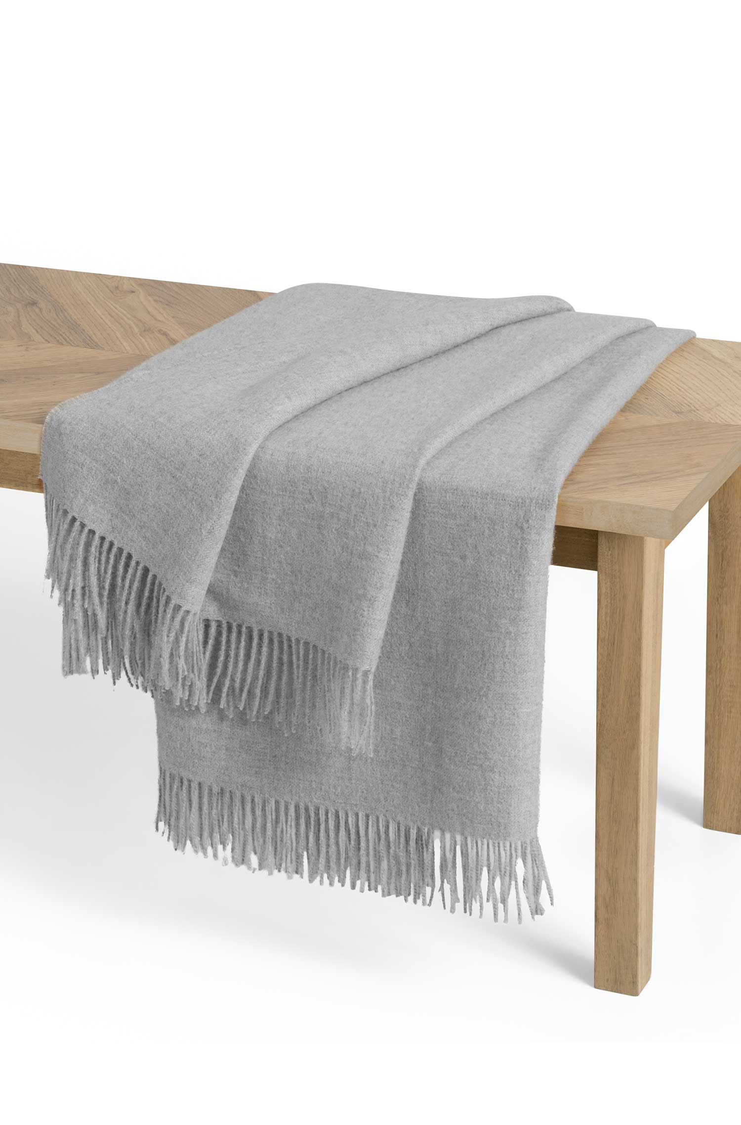 Alpaka Decke UNI-silbergrau