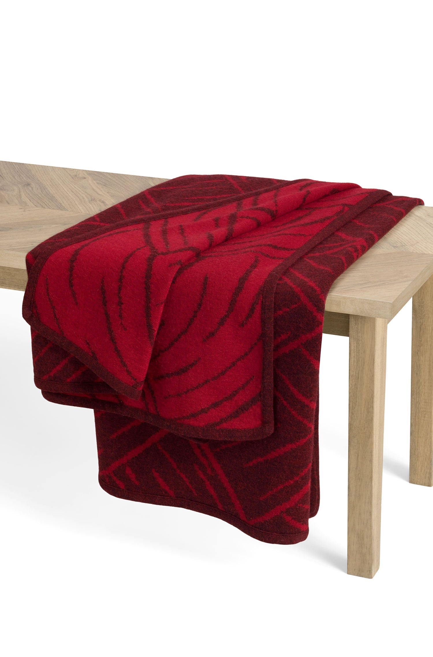 Alpaka Decke JACQUARD-rot/bordeaux