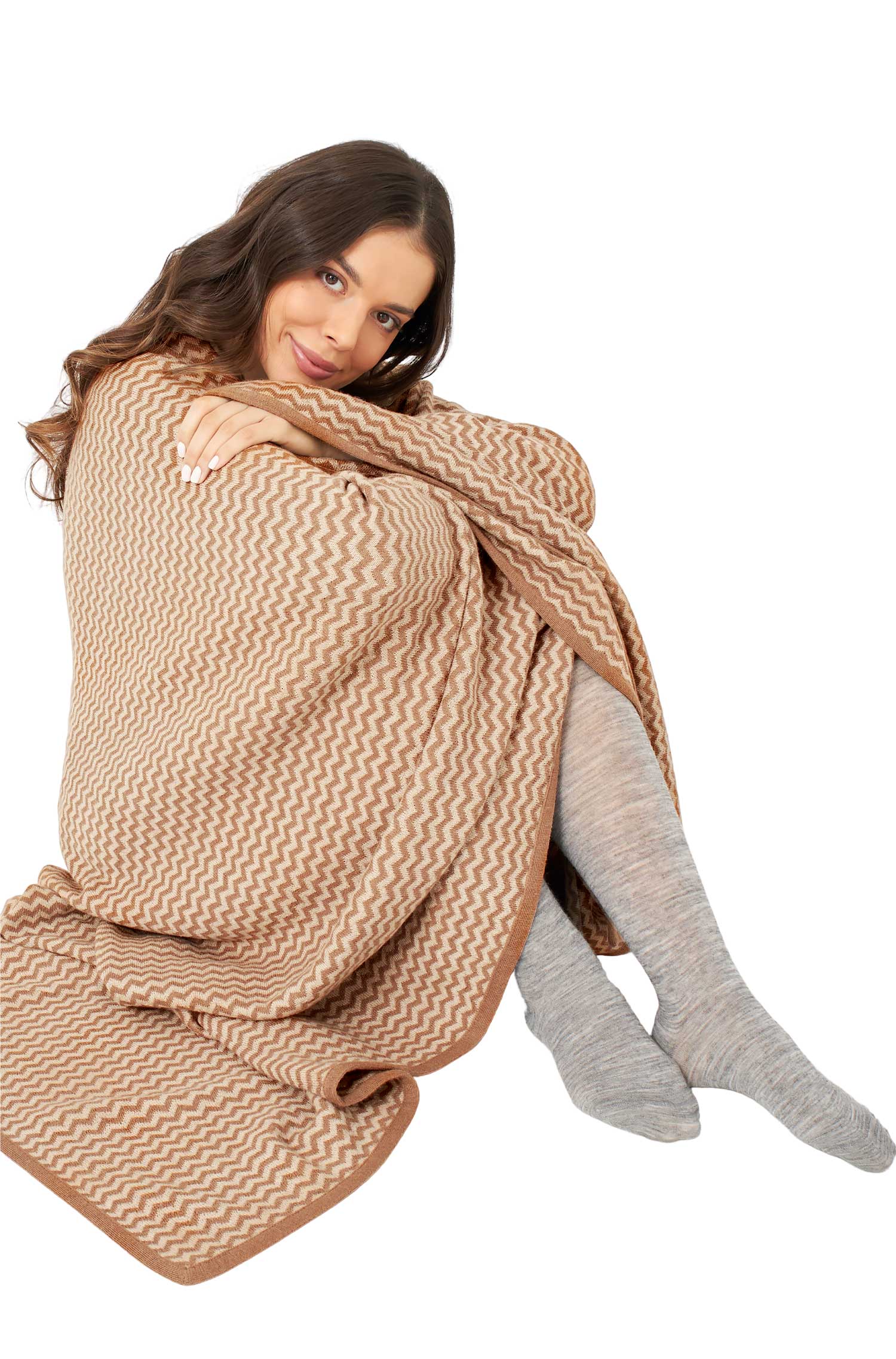 Alpaka Decke PURA NATURA-kamel/beige