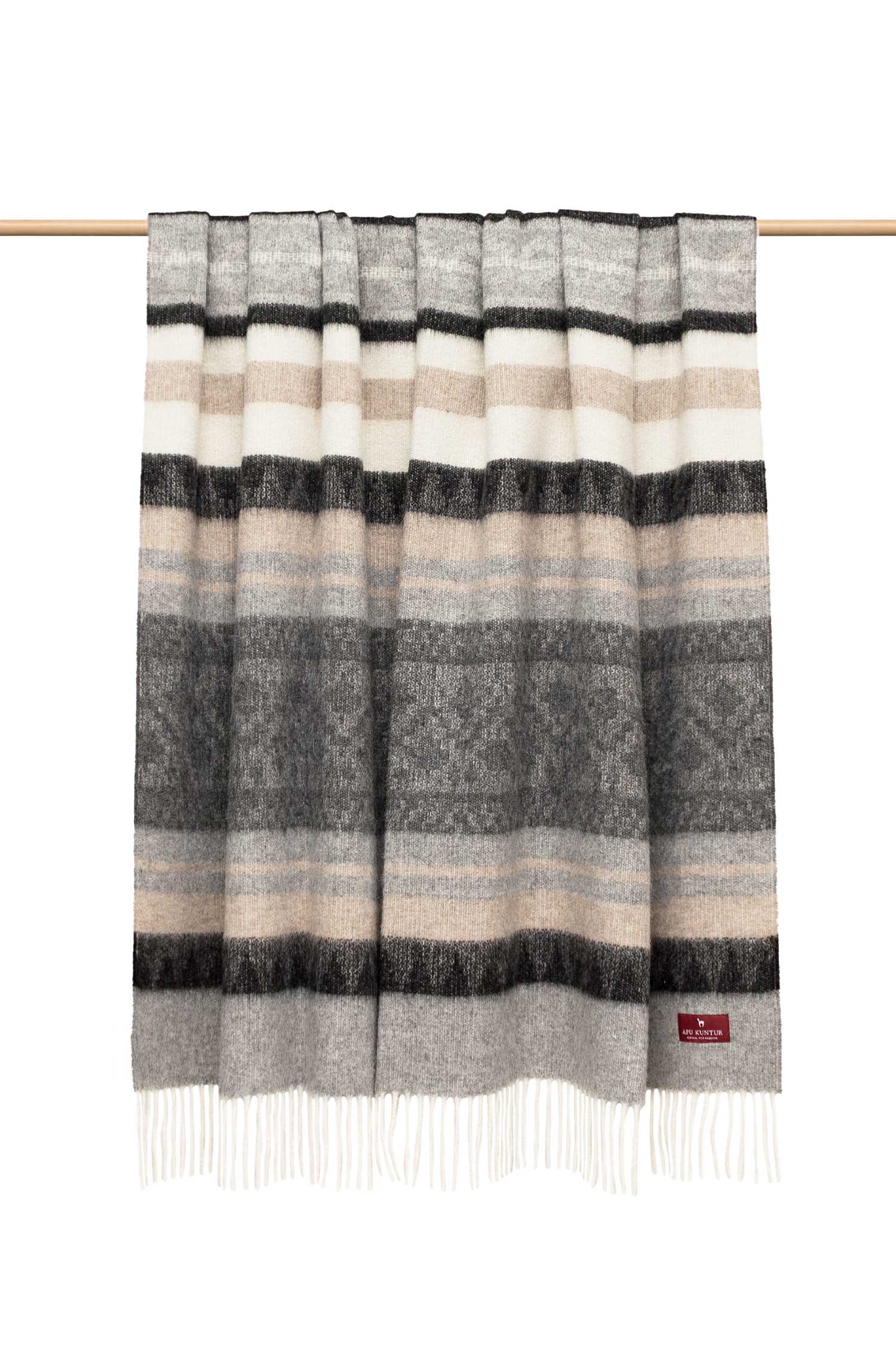 Alpaka Decke MUNDO-beige/grau