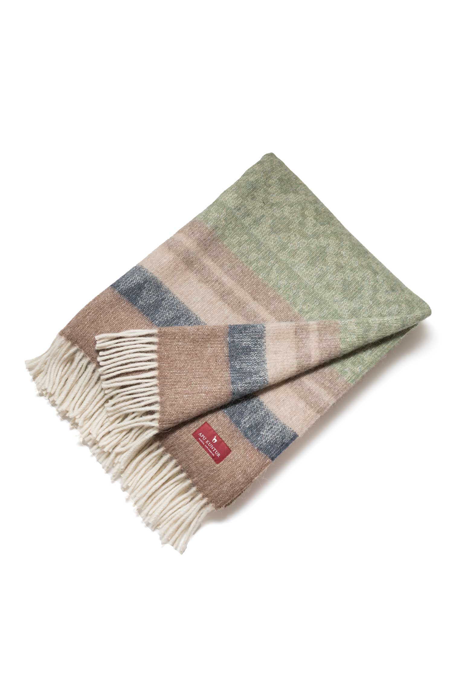 Alpaka Decke MUNDO-grün/beige