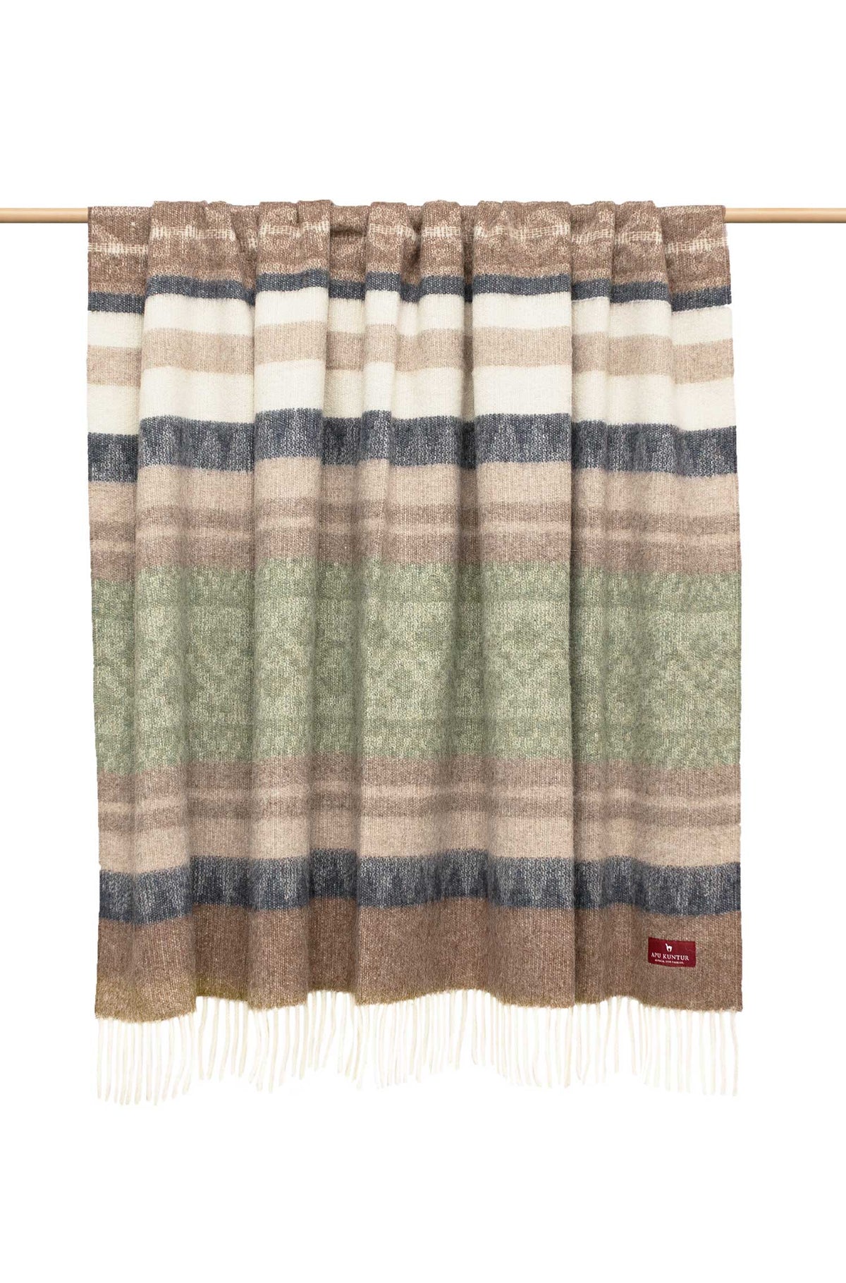 Alpaka Decke MUNDO-grün/beige