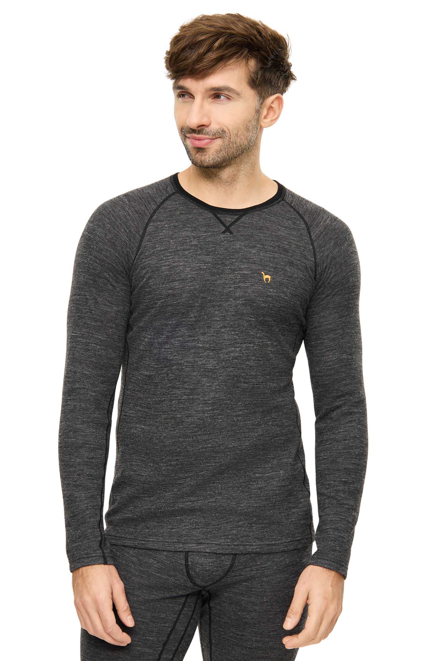 Alpaka Langarmshirt THERMO-anthrazit