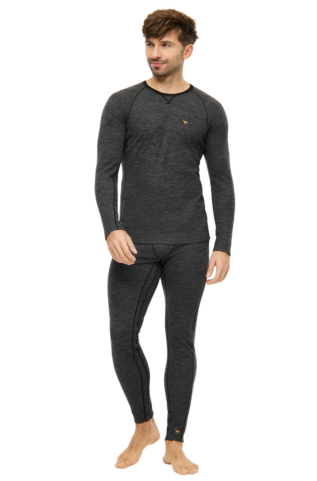 Alpaka Langarmshirt THERMO-anthrazit