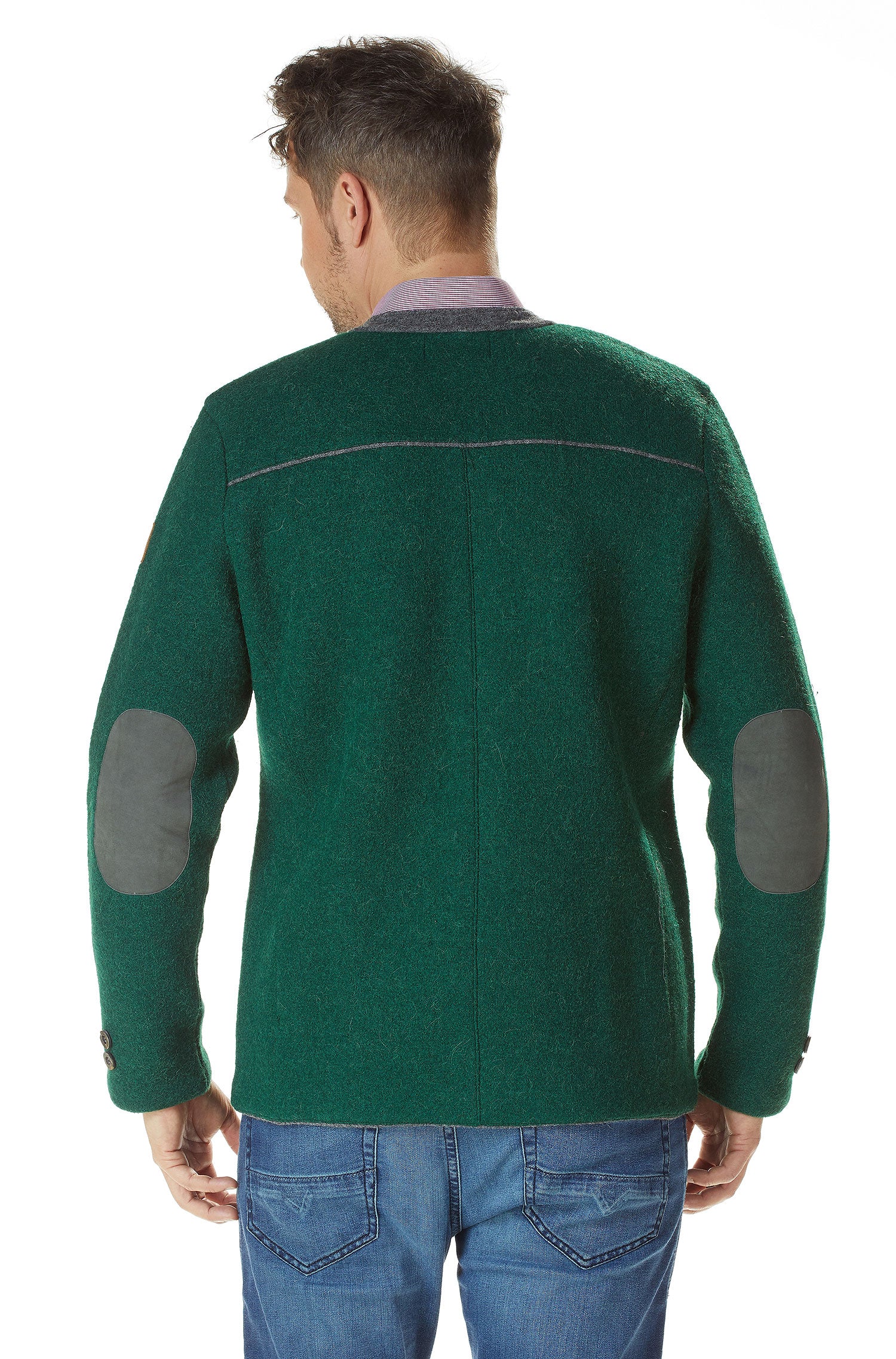 Alpaka Trachtenjacke FELIX aus Alpaka und Wolle-jagdgrün