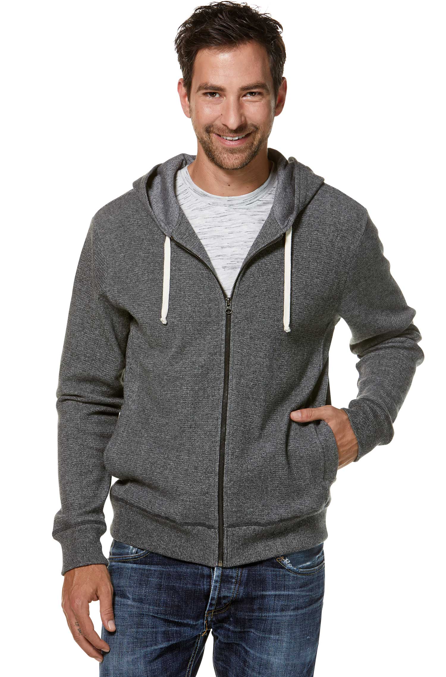 Kapuzen HOODY aus Pima Baumwolle und Royal Alpaka-anthrazit
