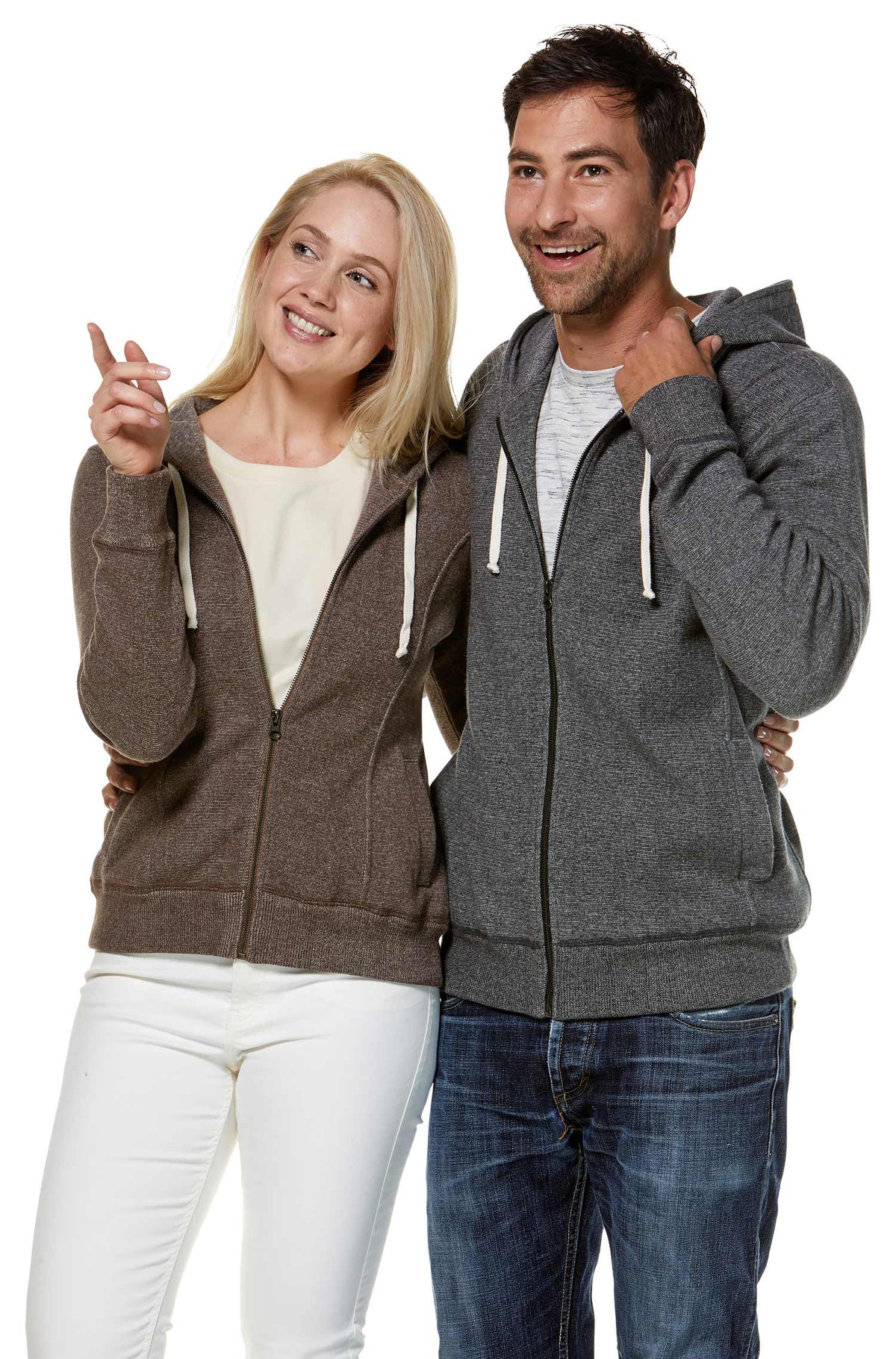 Alpaka Kapuzenjacke SWEATER HOODY-anthrazit