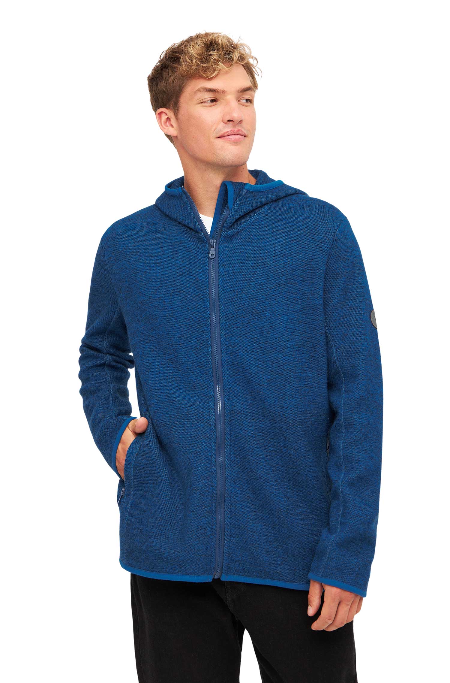 Alpaka Kapuzenjacke ALPACA SPORT aus Alpaka-Woll-Mix-blau