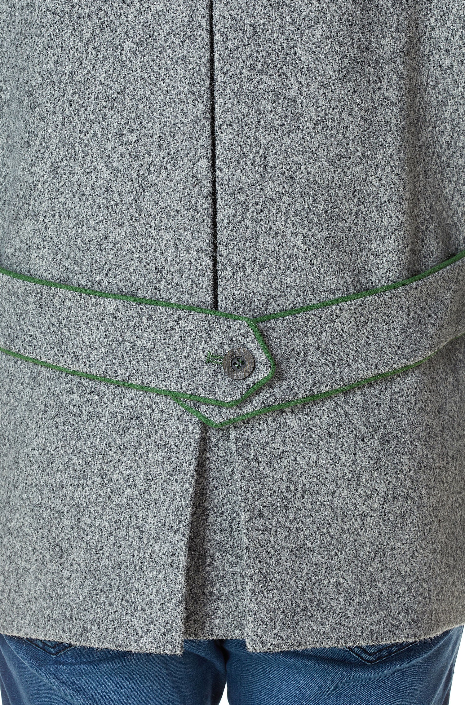 Alpaka Trachten Mantel LEONARD aus Alpaka und Wolle-hellgrau