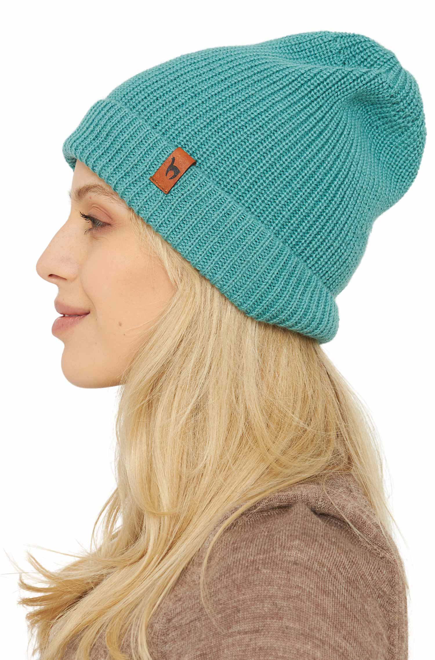 Alpaka Mütze RIPP aus 100% Baby Alpaka-mint