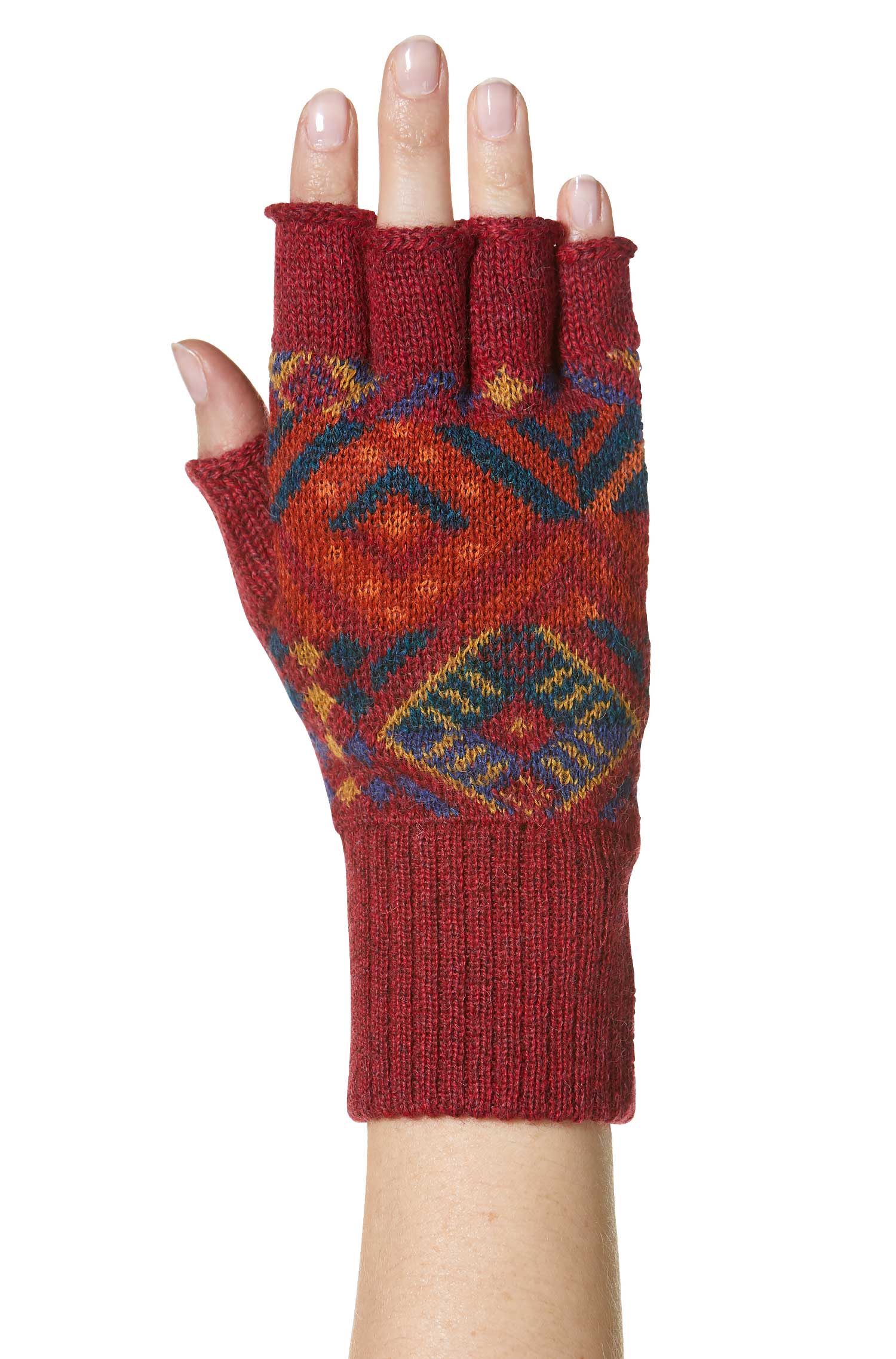 Apaka Fingerlose Handschuhe TUPAC aus 100% Baby Alpaka-rot