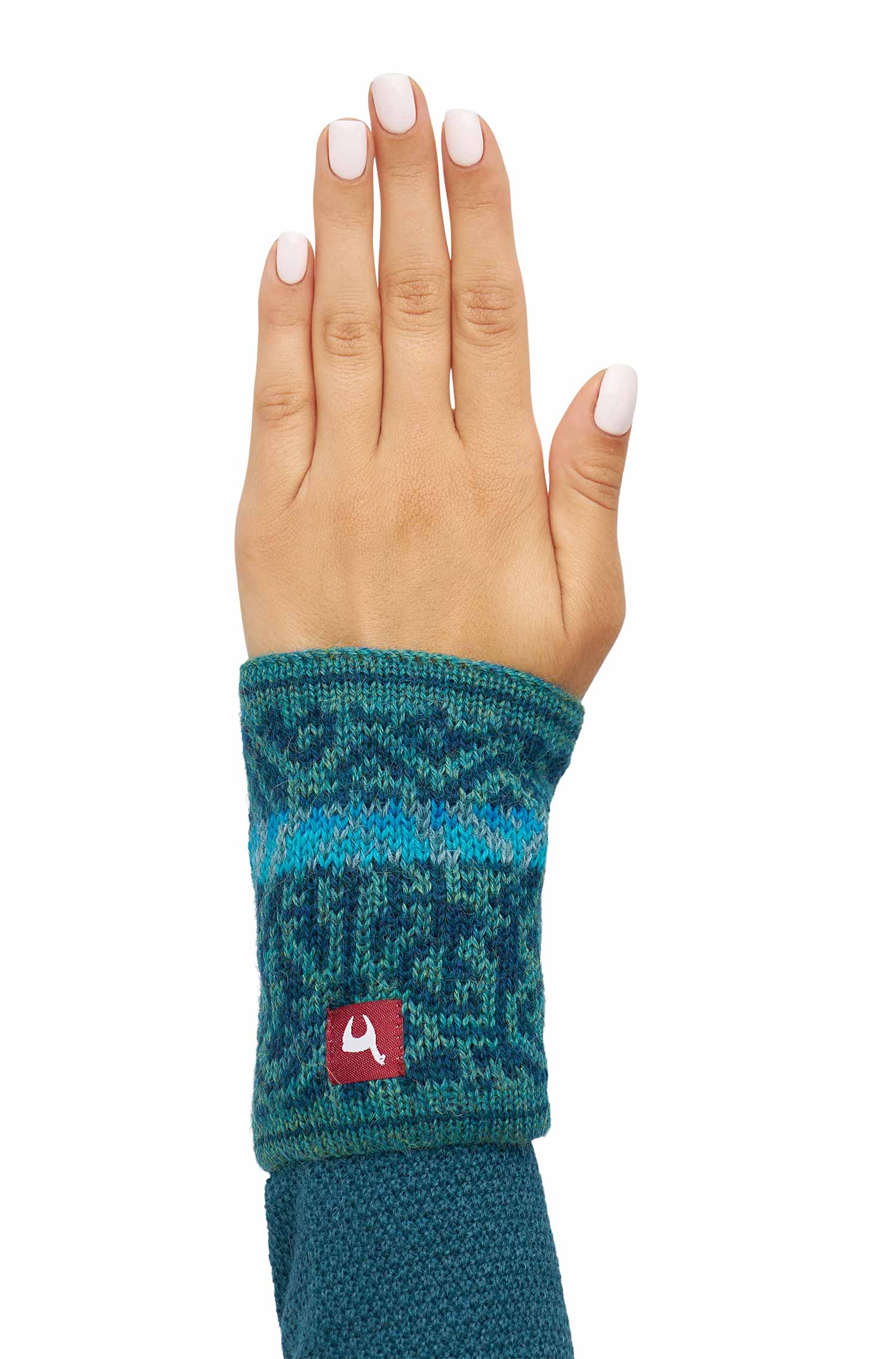 Alpaka Pulswärmer CHIMU aus 100% Baby Alpaka-türkis