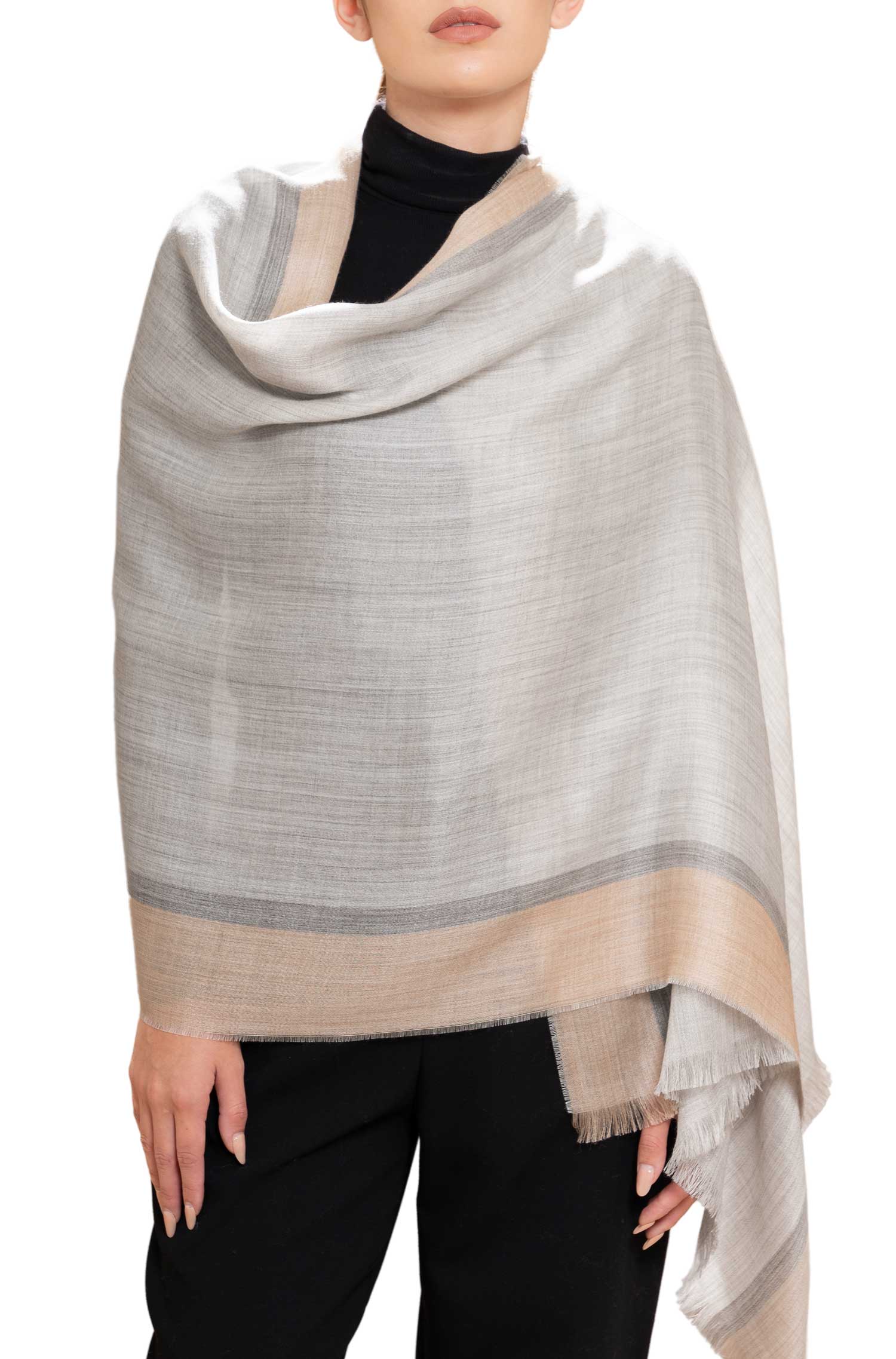 Stola RUMI-silber/beige
