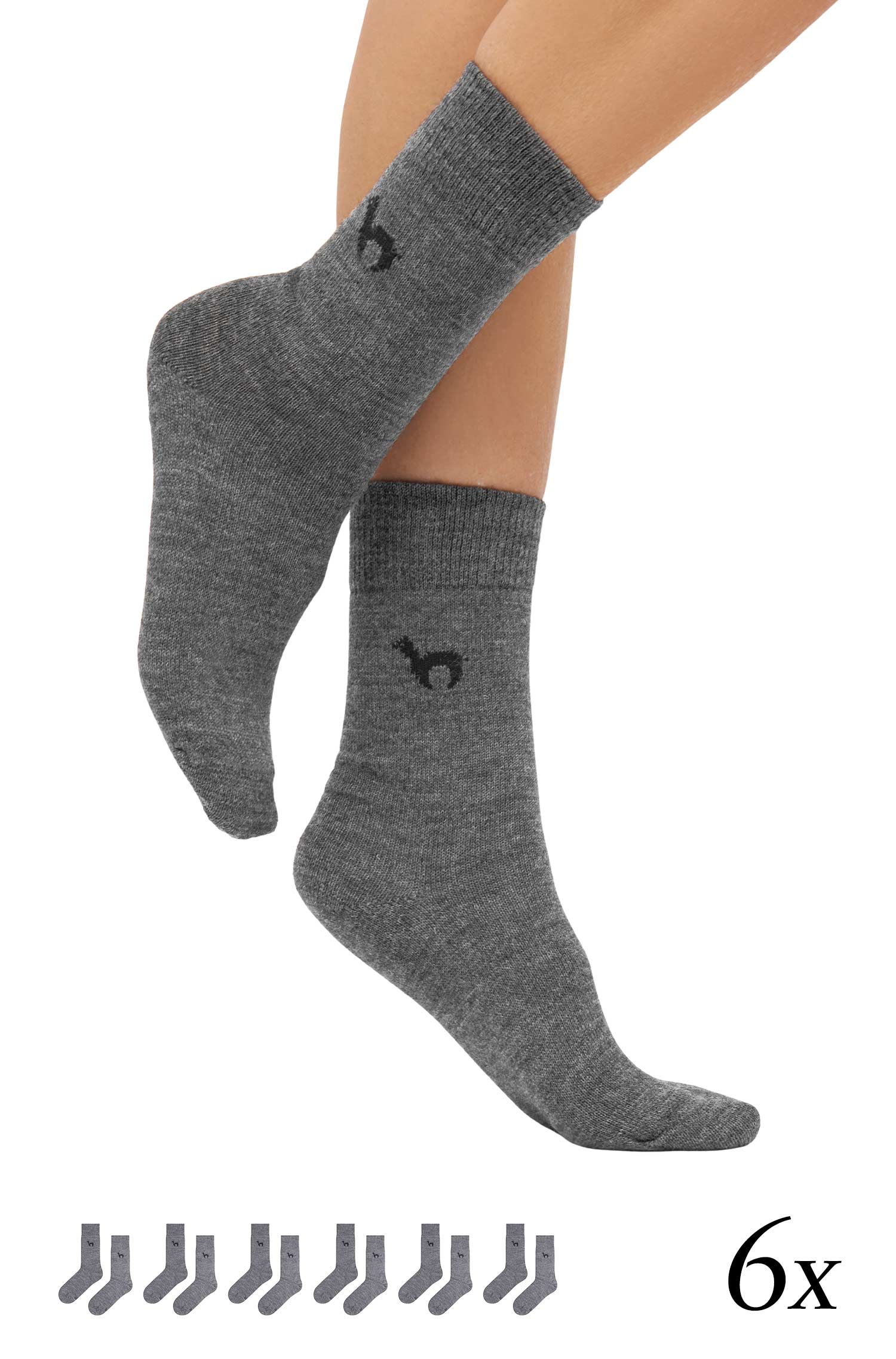 Alpaka Socken BUSINESS | 6er-Pack-grau