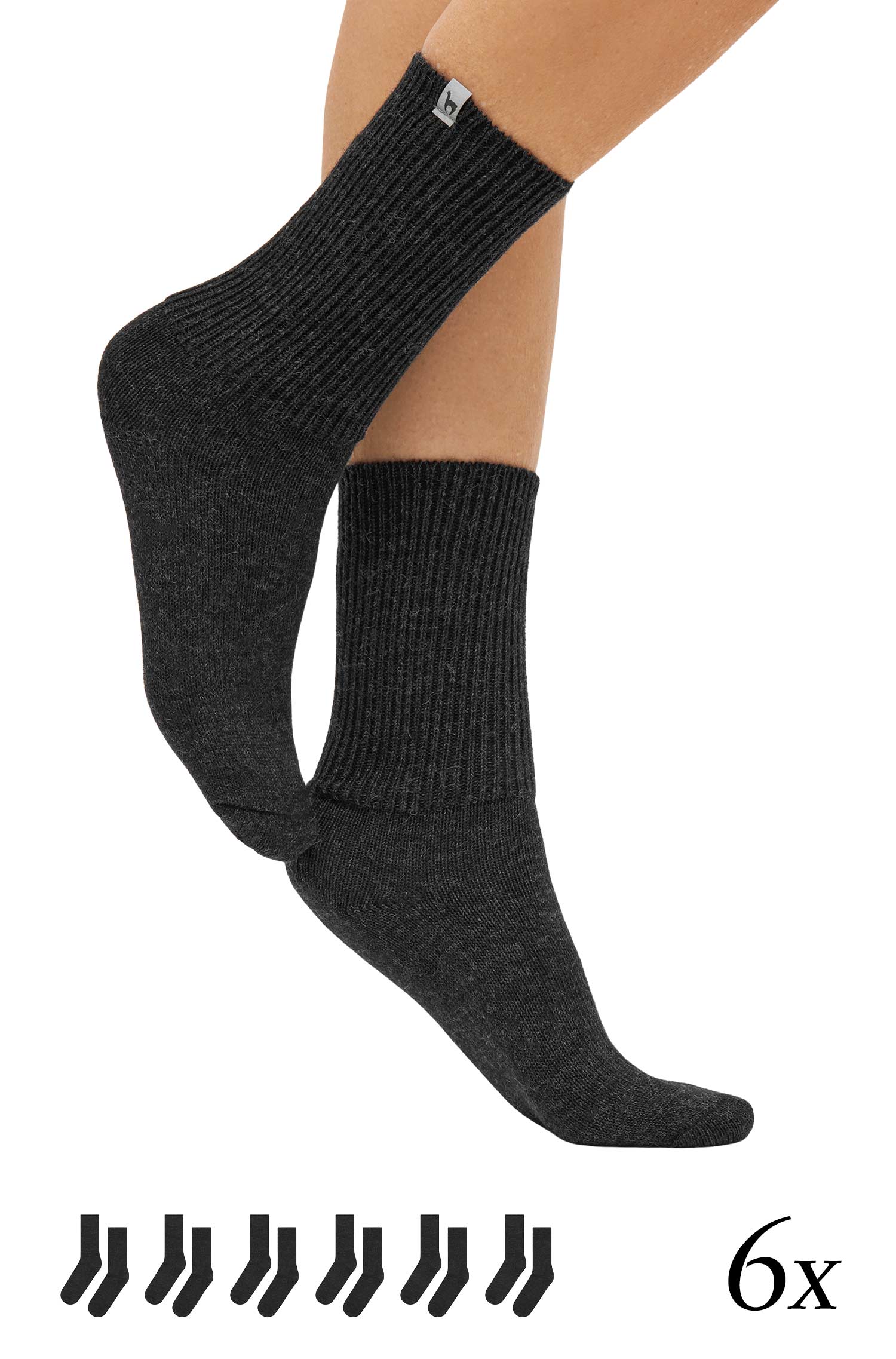 Alpaka Socken SOFT | 6er-Pack-dunkelgrau