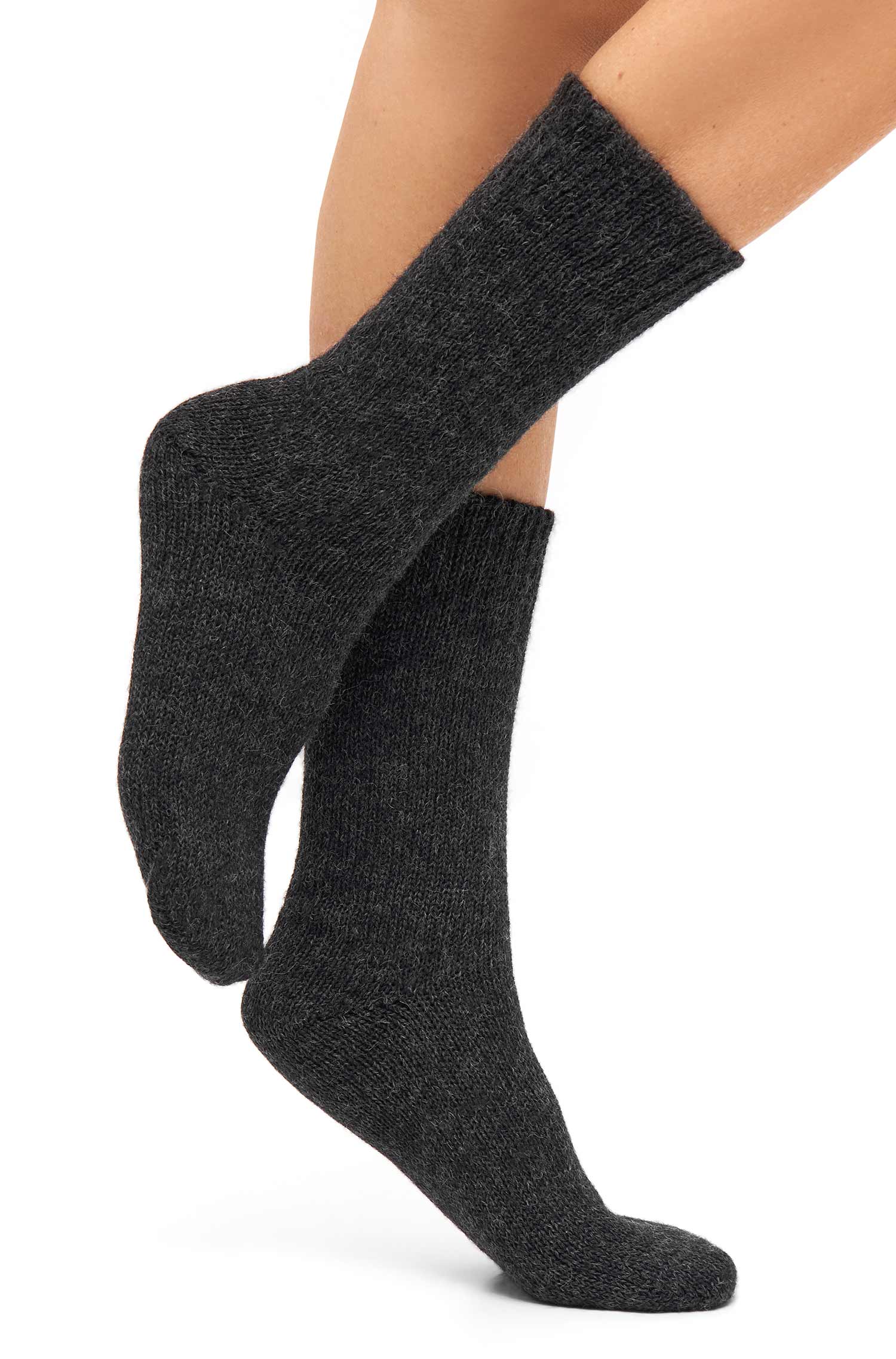 Alpaka Socken WENDE | wendbar-schwarz/grau