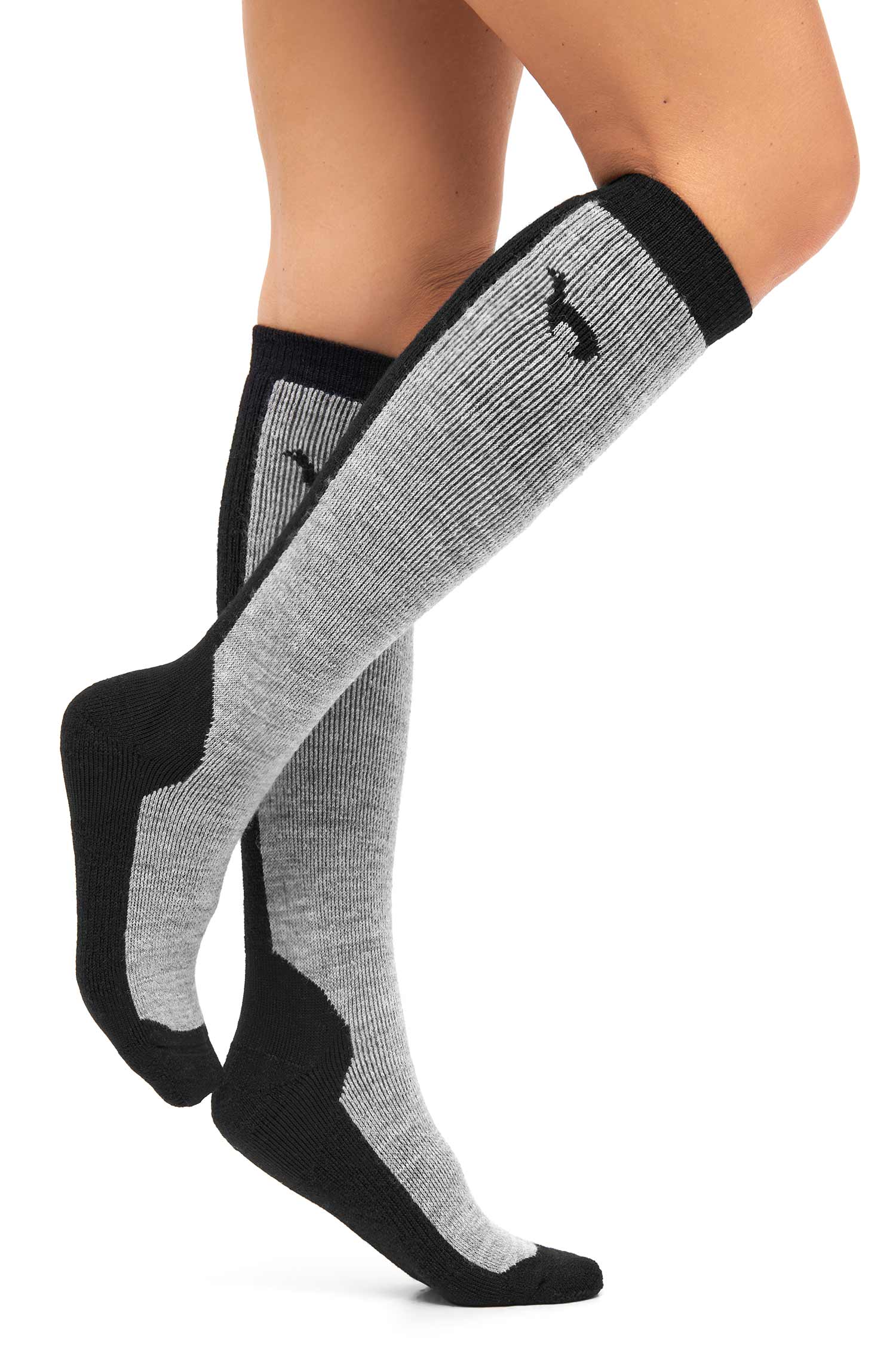 Alpaka Socken SKI-schwarz/grau