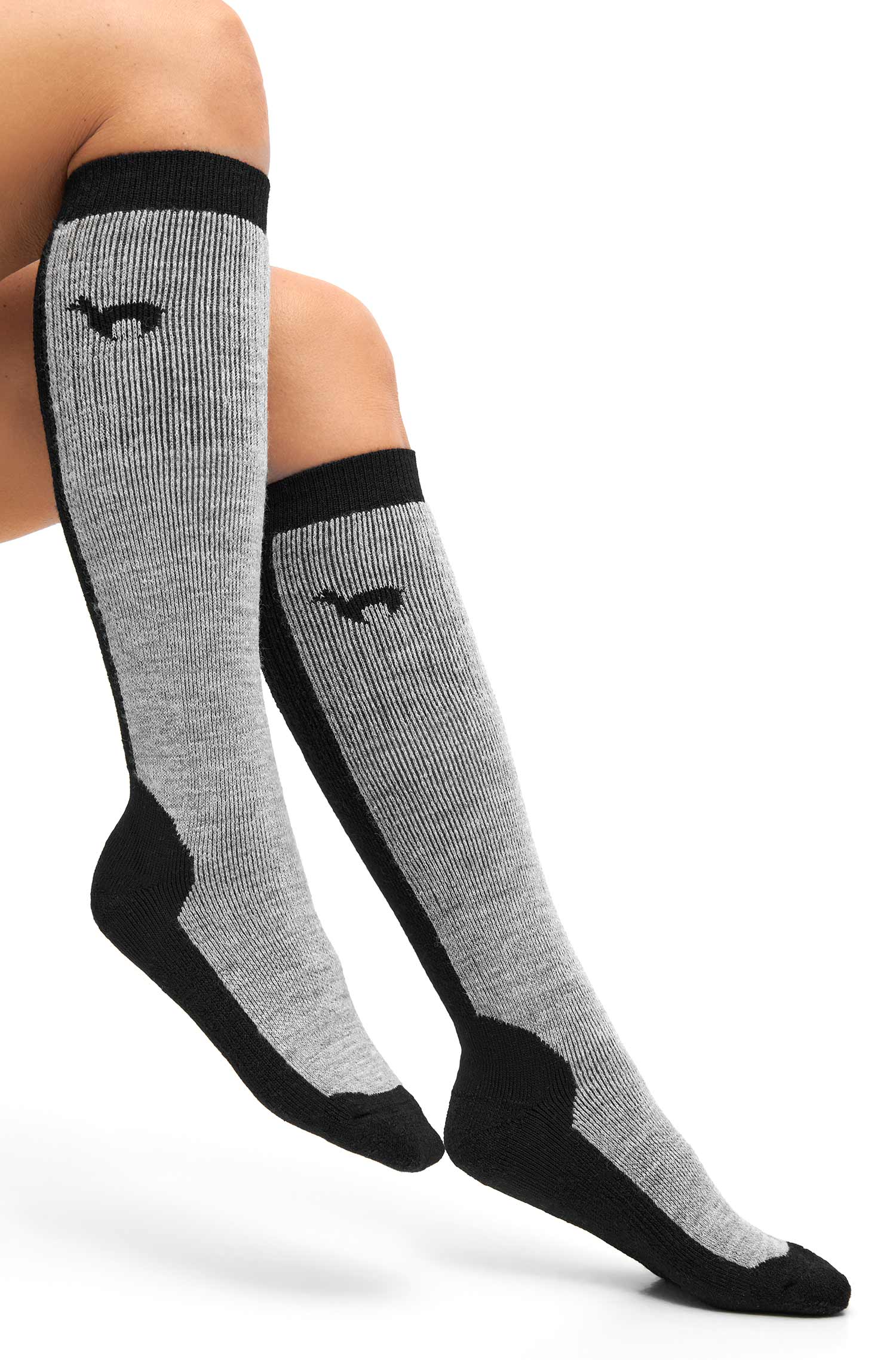 Alpaka Socken SKI-schwarz/grau