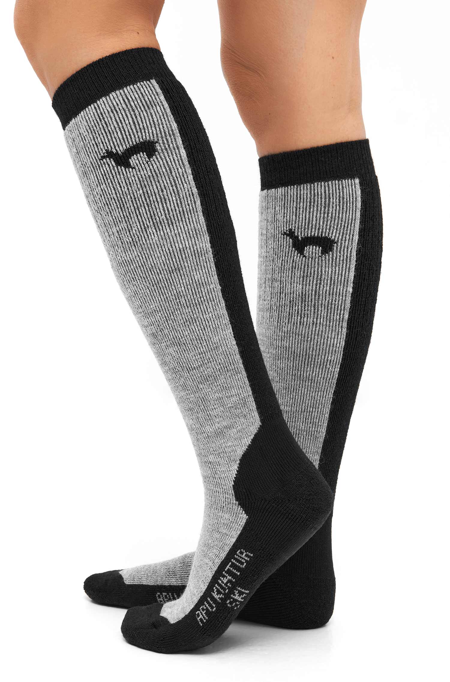 Alpaka Socken SKI-schwarz/grau