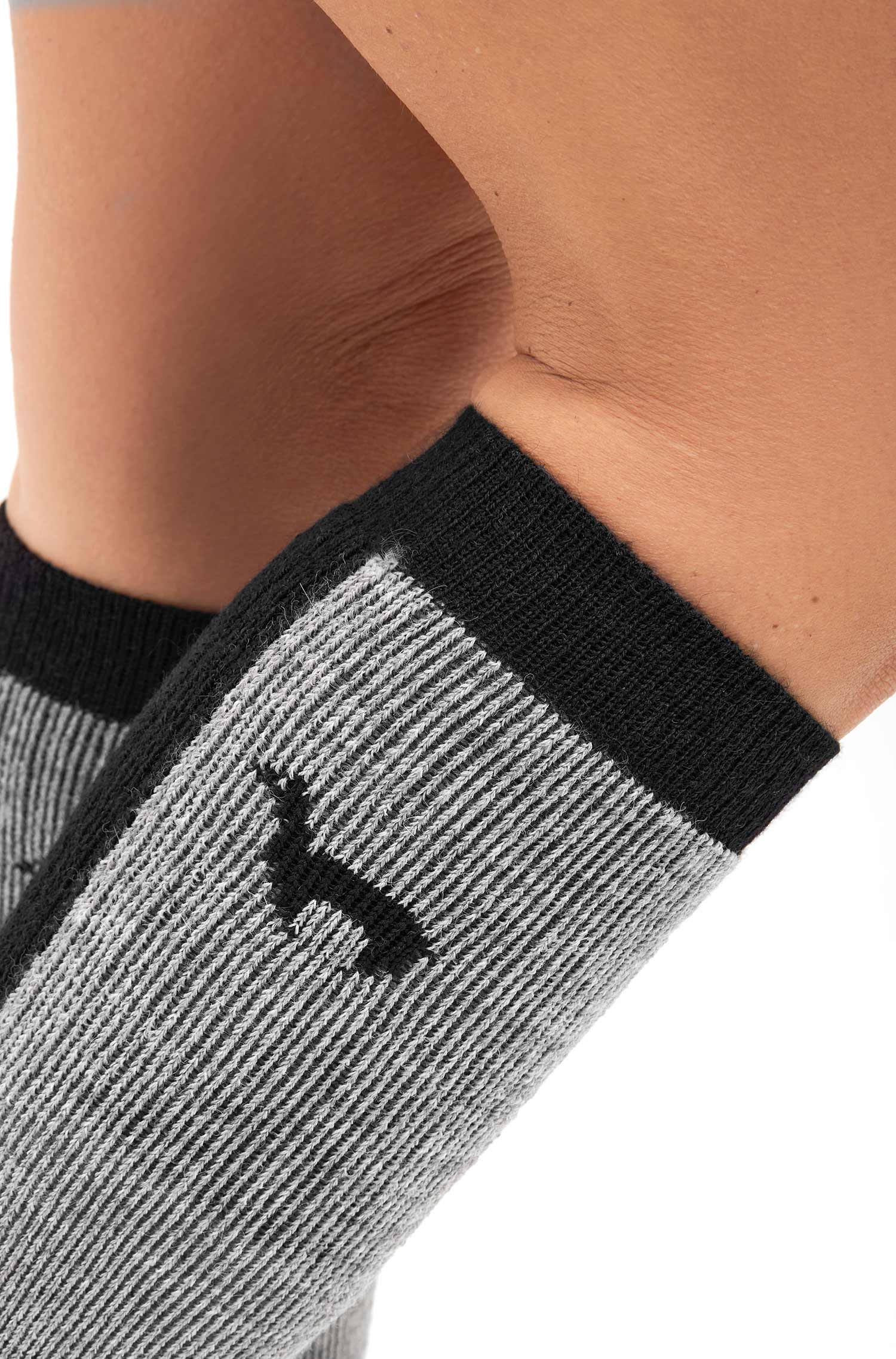 Alpaka Socken SKI-schwarz/grau