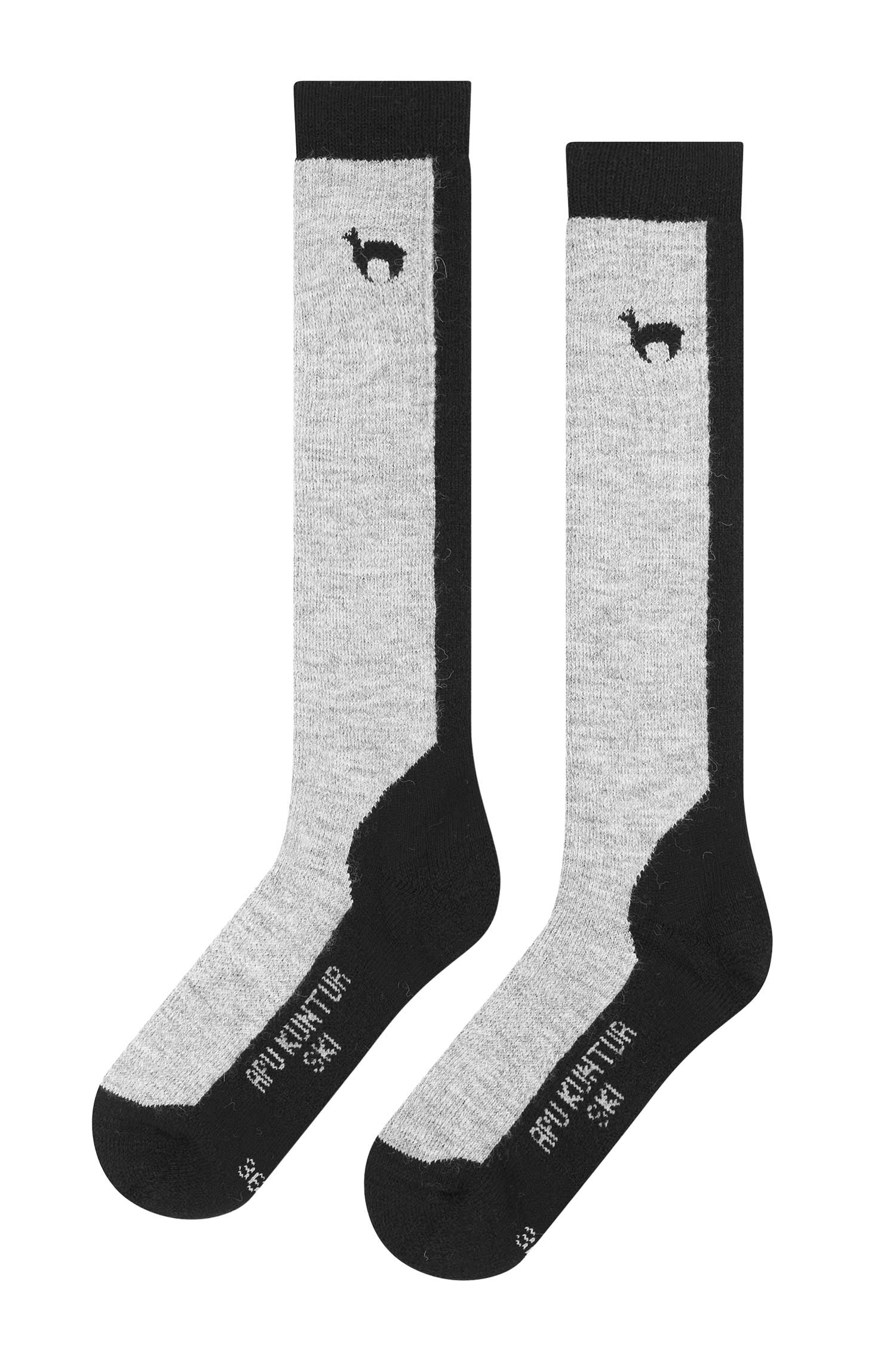 Alpaka Socken SKI-schwarz/grau