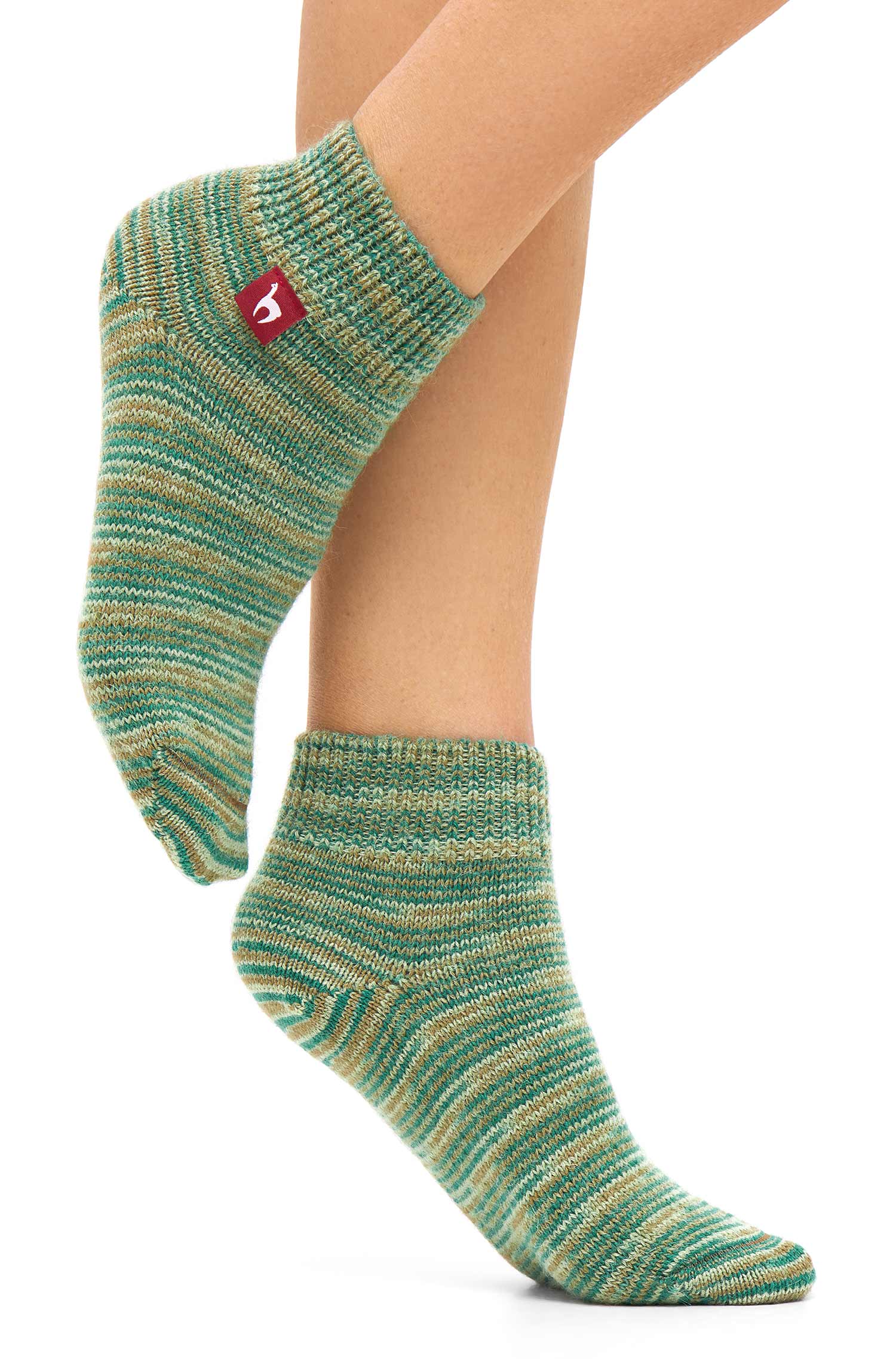 Alpaka Socken FREIZEIT-grün meliert