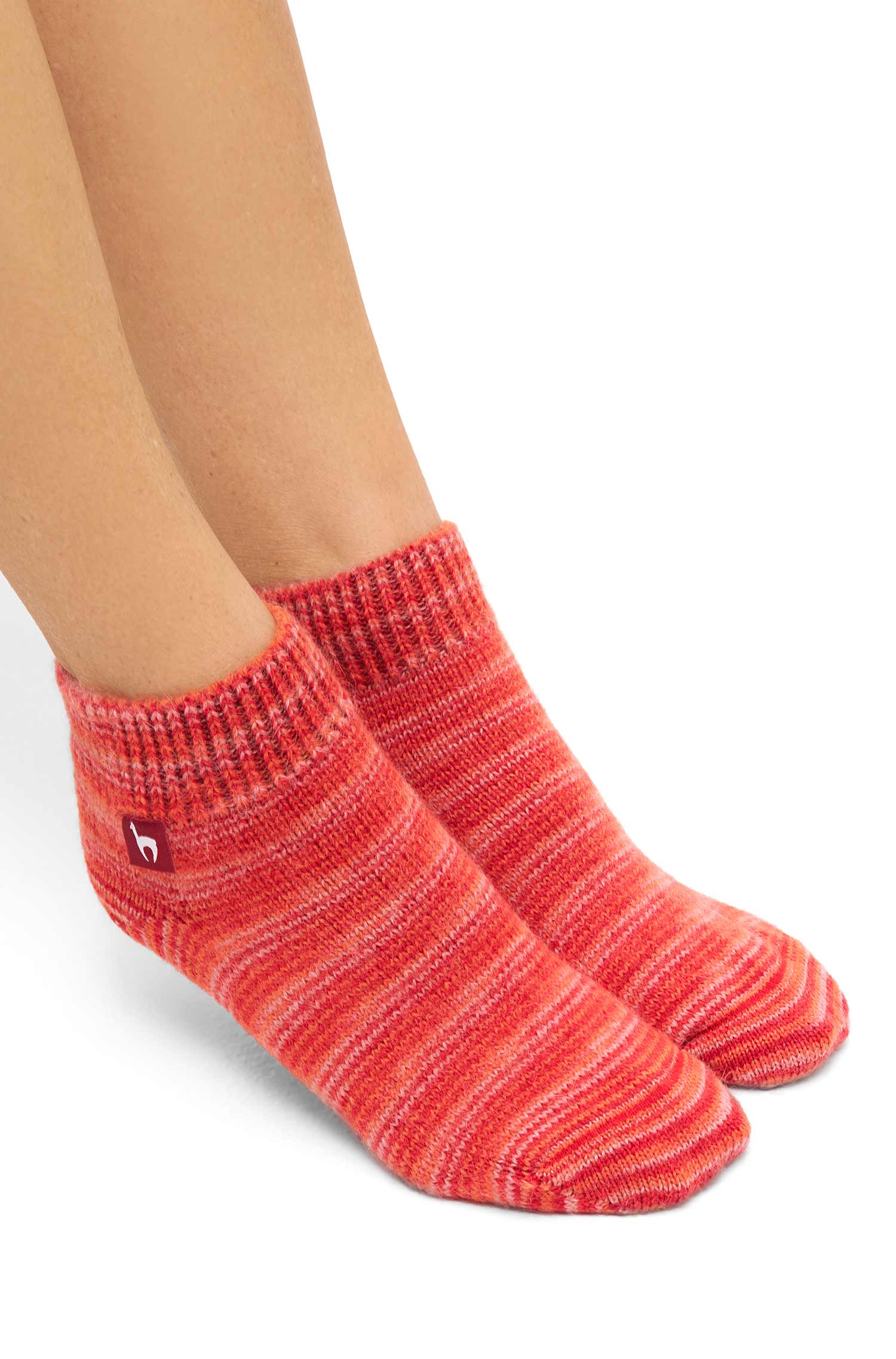 Alpaka Socken FREIZEIT-rot meliert