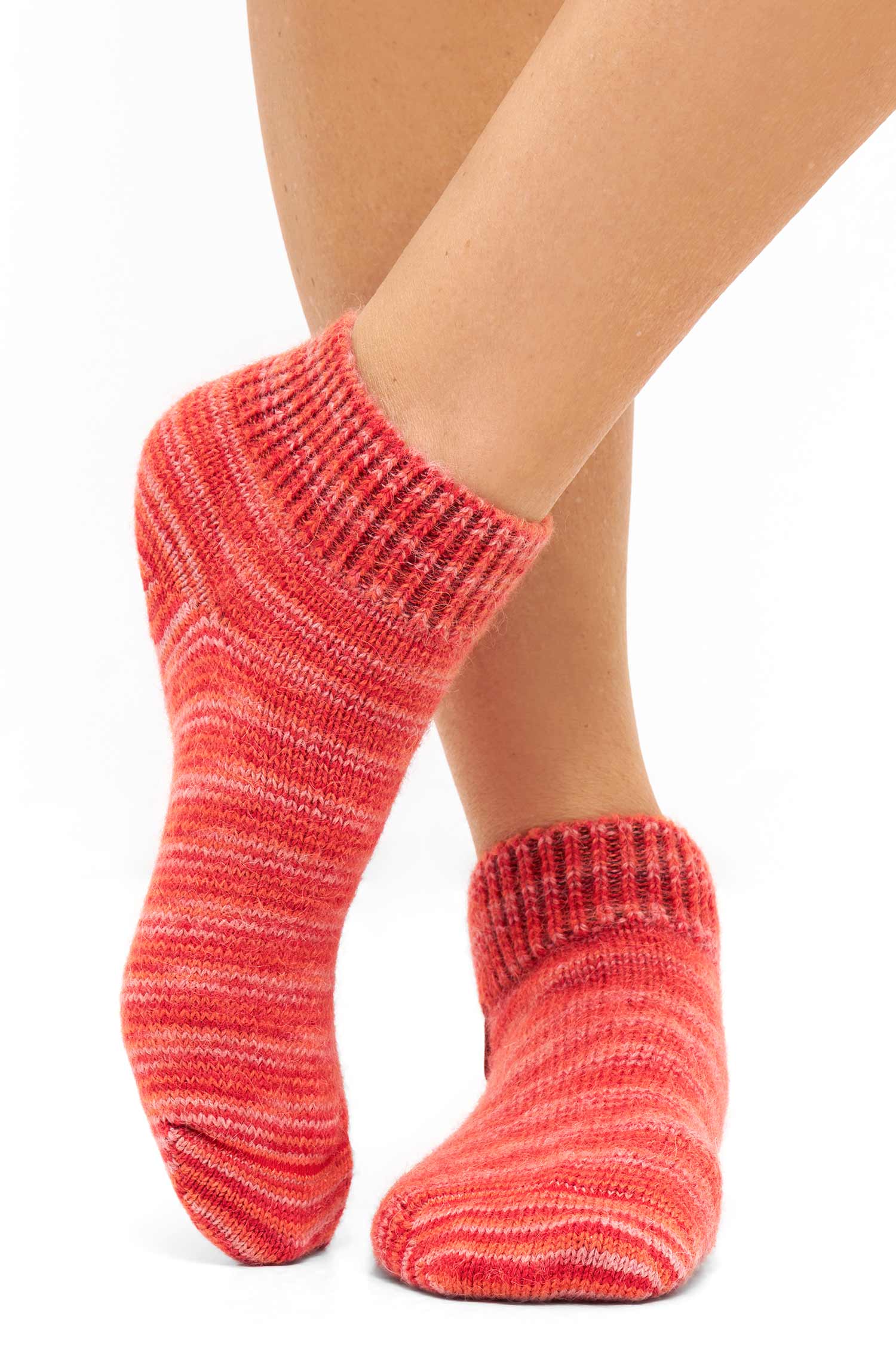 Alpaka Socken FREIZEIT-rot meliert