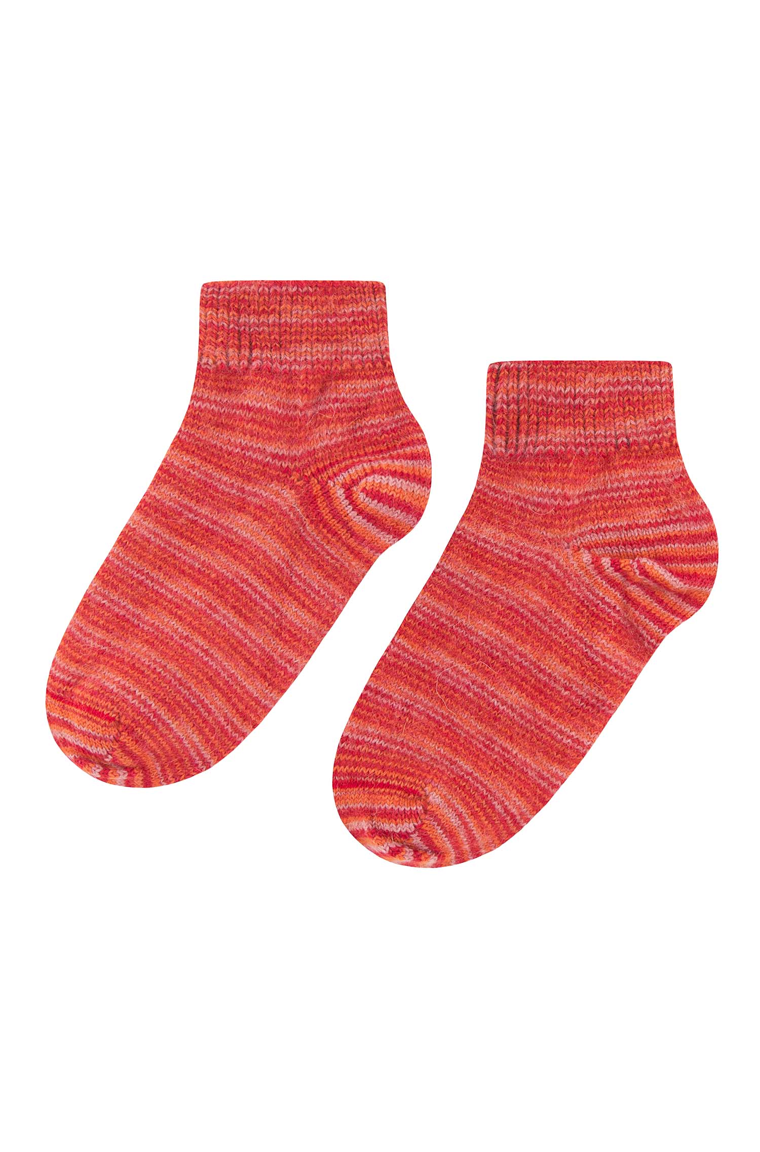 Alpaka Socken FREIZEIT-rot meliert