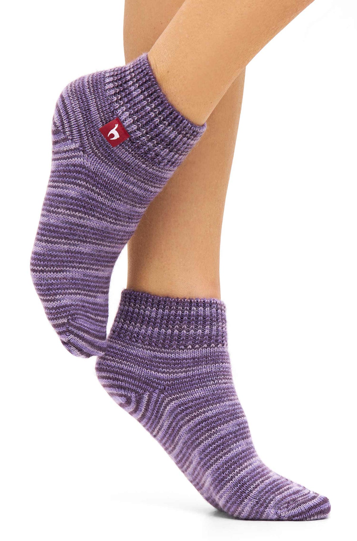 Alpaka Socken FREIZEIT-violett meliert