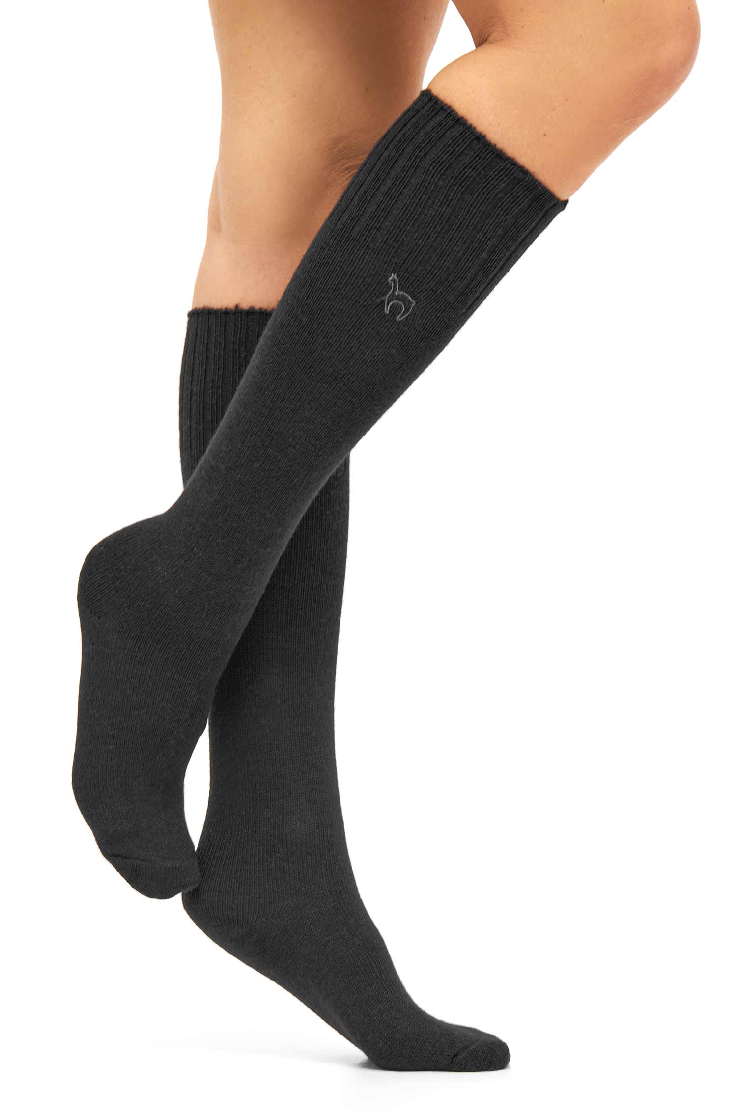 Alpaka KNIESOCKEN | 6er-Pack-schwarz