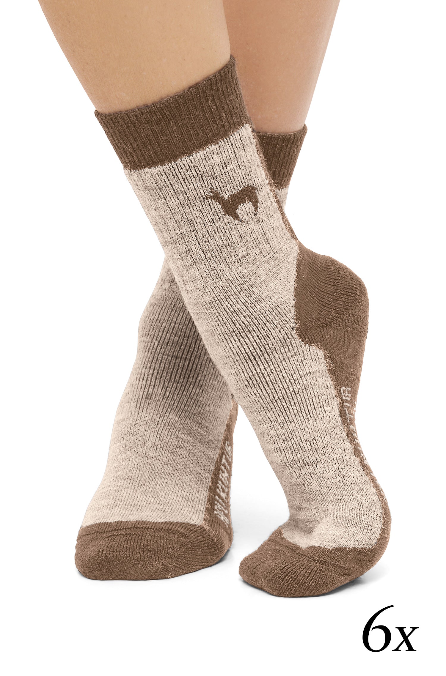 Alpaka Socken TREKKING | 6er-Pack-kakao/sand