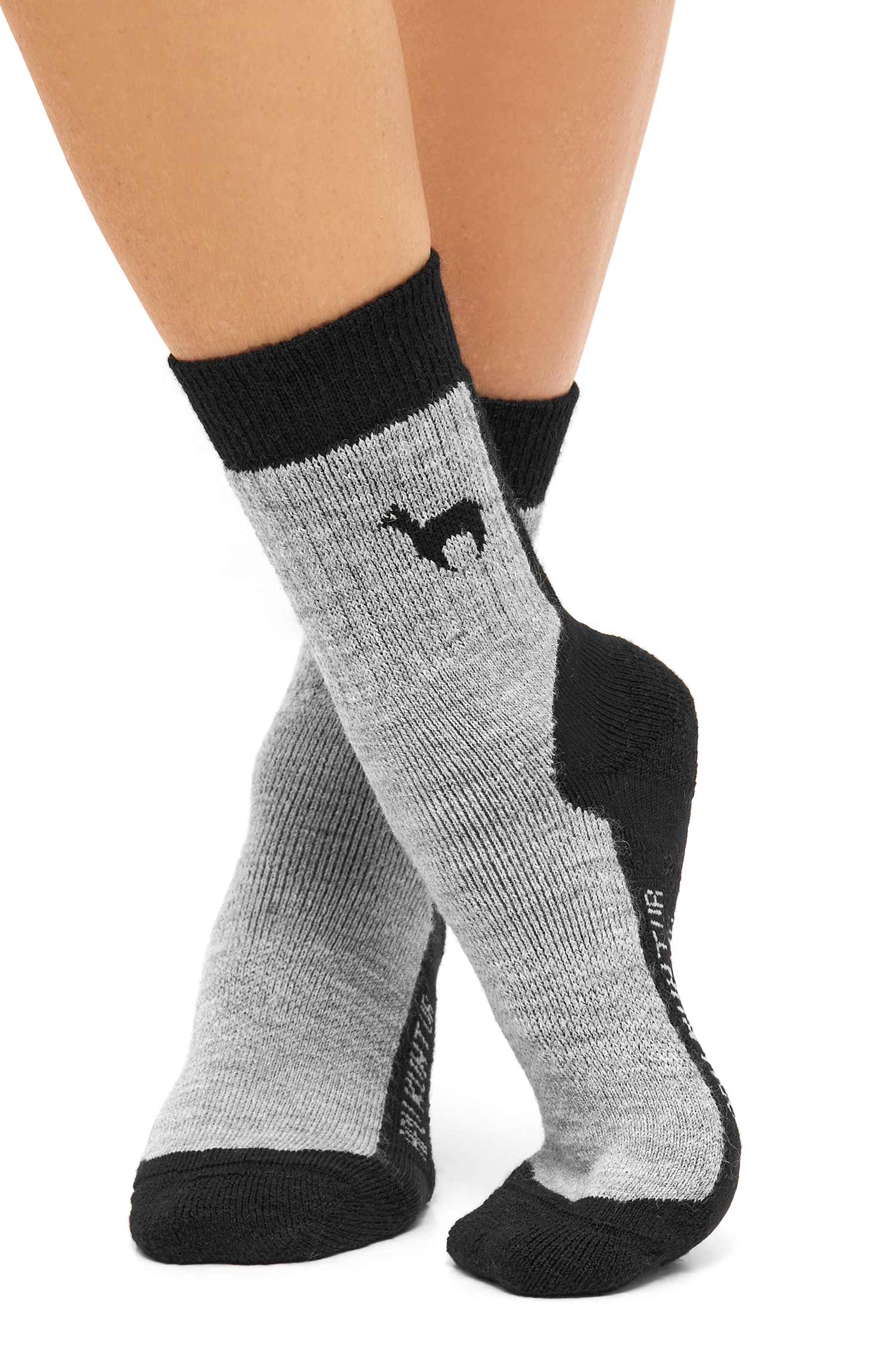 Alpaka Socken TREKKING | 6er-Pack-schwarz/grau