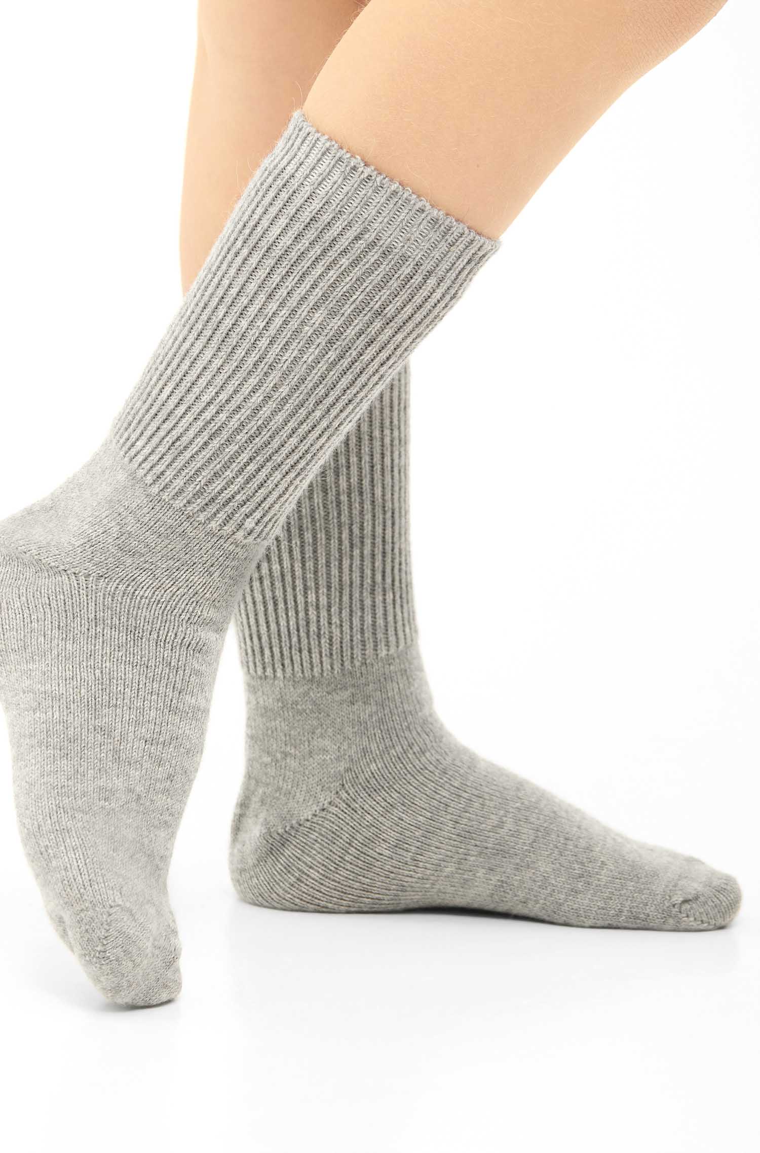 Alpaka Socken SOFT-silbergrau